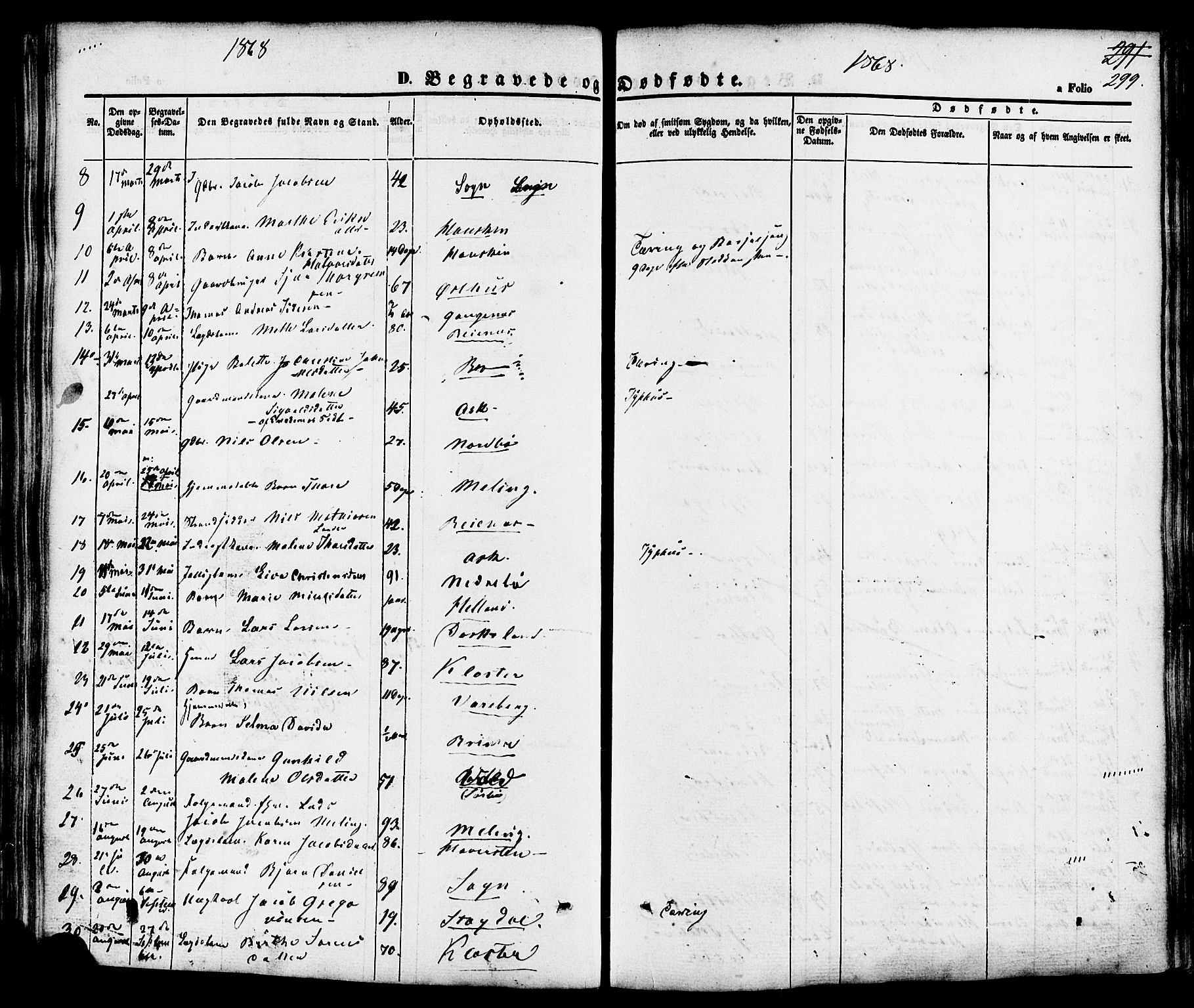 Rennesøy sokneprestkontor, AV/SAST-A -101827/H/Ha/Haa/L0006: Parish register (official) no. A 6, 1860-1878, p. 299