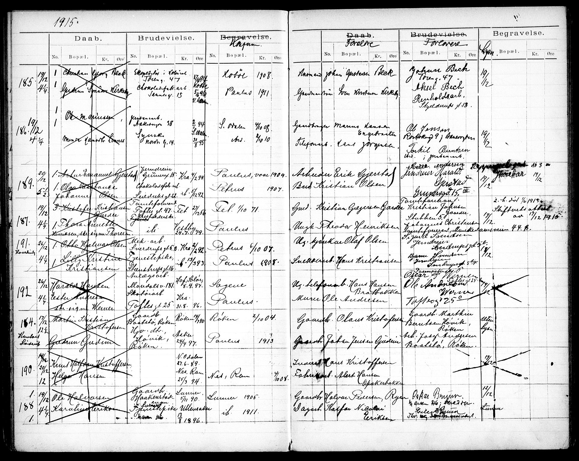 Paulus prestekontor Kirkebøker, AV/SAO-A-10871/H/Ha/L0002: Banns register no. 2, 1914-1916