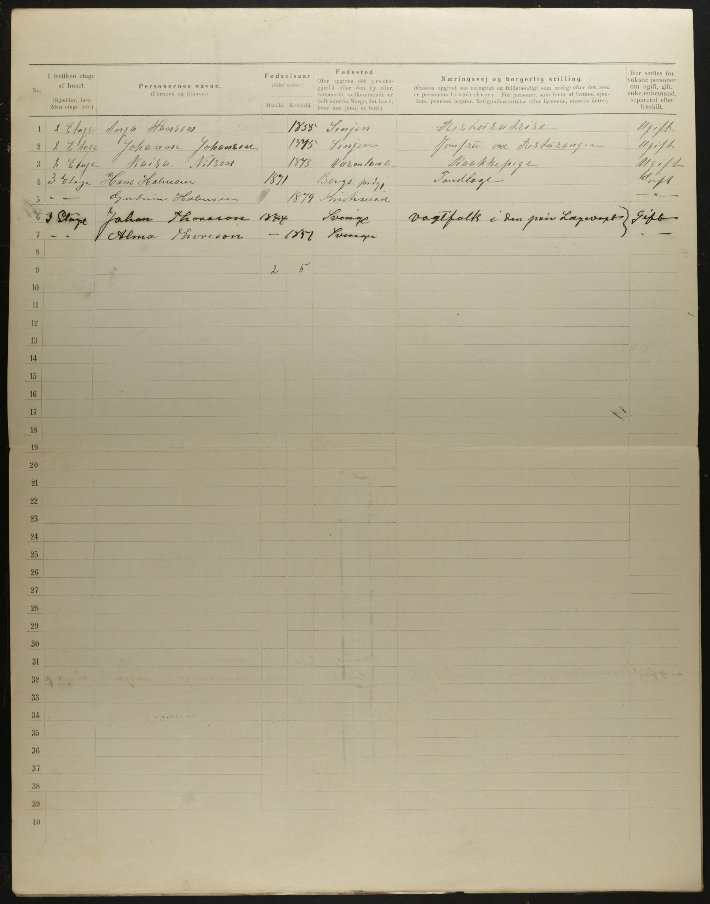 OBA, Municipal Census 1901 for Kristiania, 1901, p. 4841