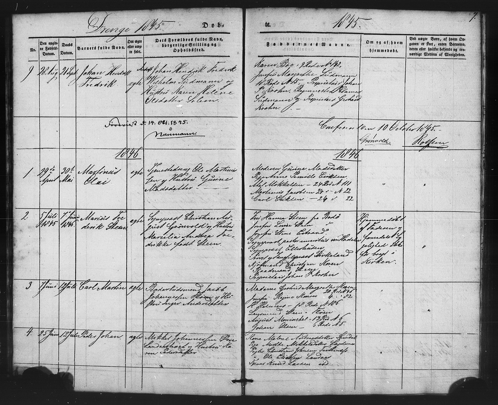 St. Jørgens hospital og Årstad sokneprestembete, AV/SAB-A-99934: Parish register (copy) no. A 2, 1843-1863, p. 7