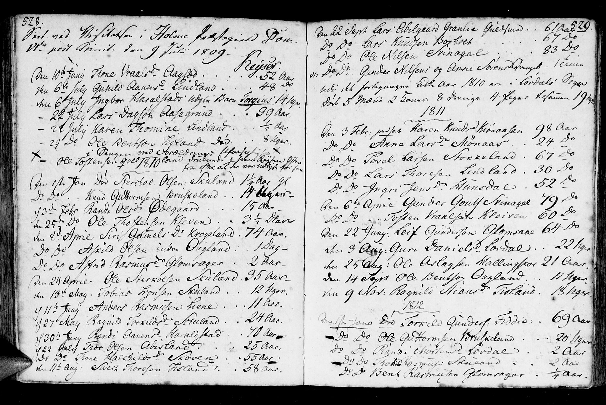 Holum sokneprestkontor, AV/SAK-1111-0022/F/Fa/Fab/L0004: Parish register (official) no. A 4, 1774-1847, p. 528-529