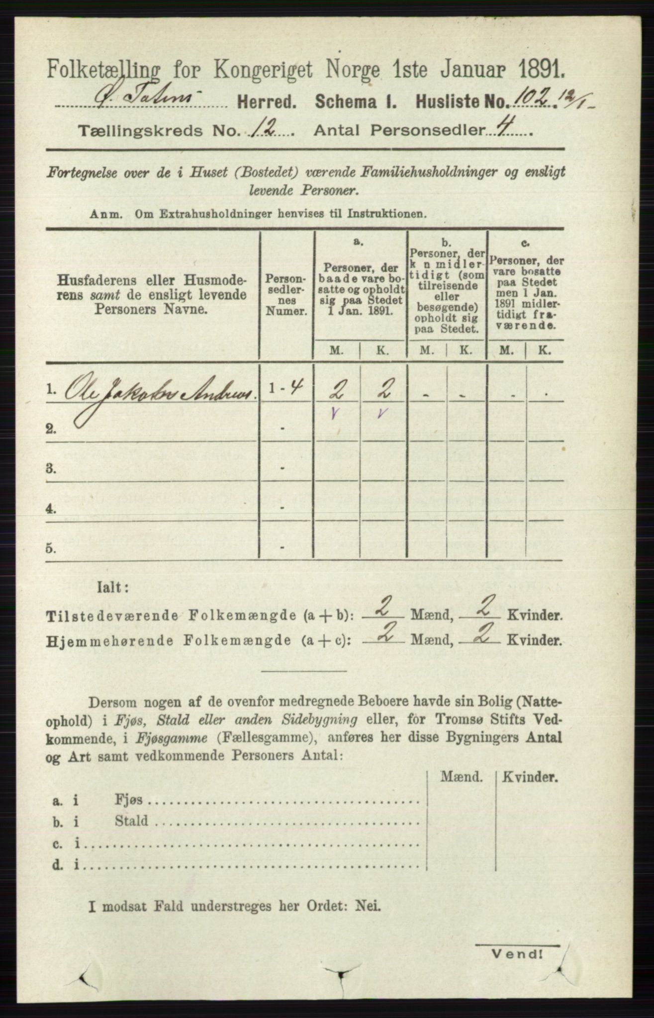 RA, 1891 census for 0528 Østre Toten, 1891, p. 7755