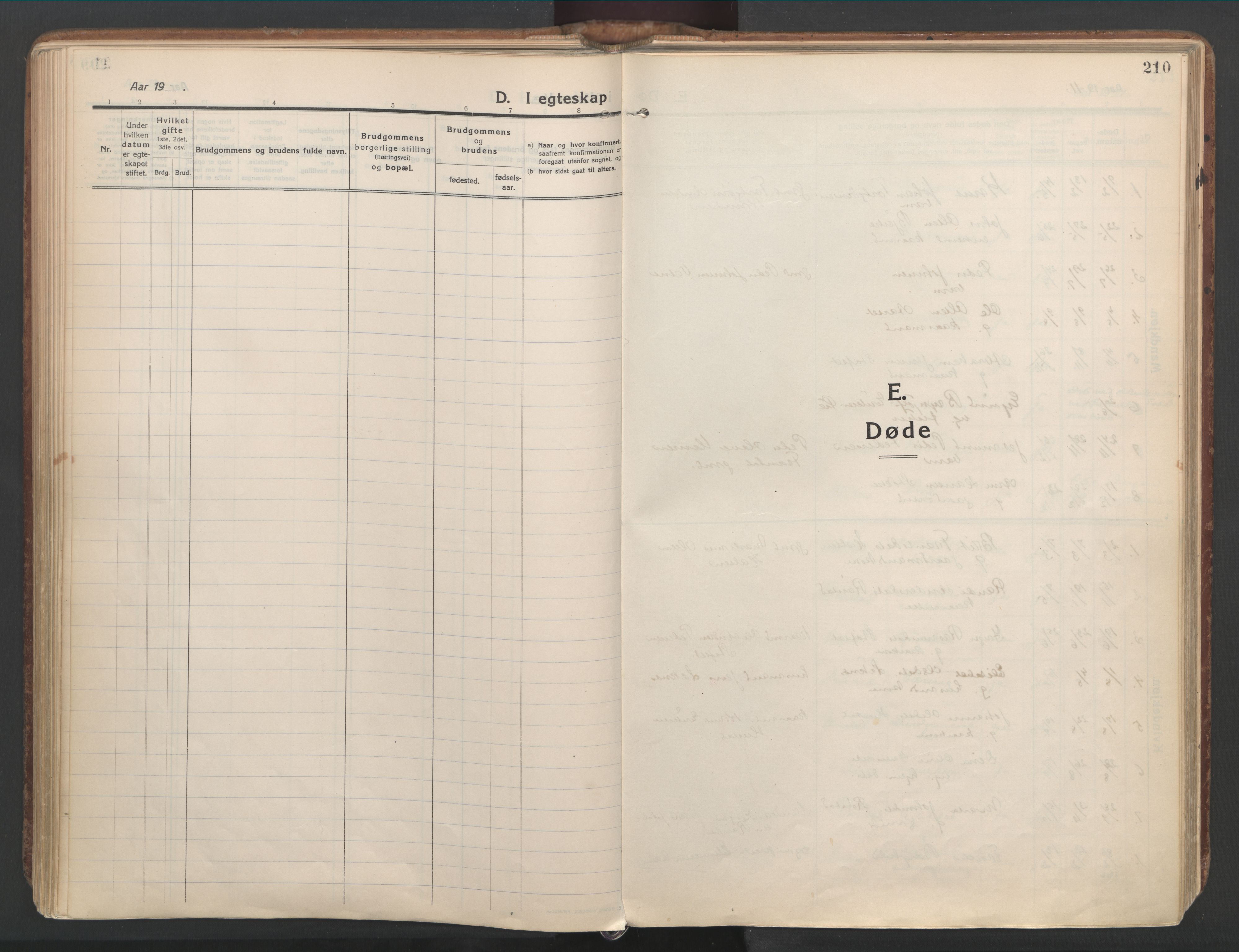 Ministerialprotokoller, klokkerbøker og fødselsregistre - Møre og Romsdal, SAT/A-1454/515/L0212: Parish register (official) no. 515A08, 1911-1935, p. 210