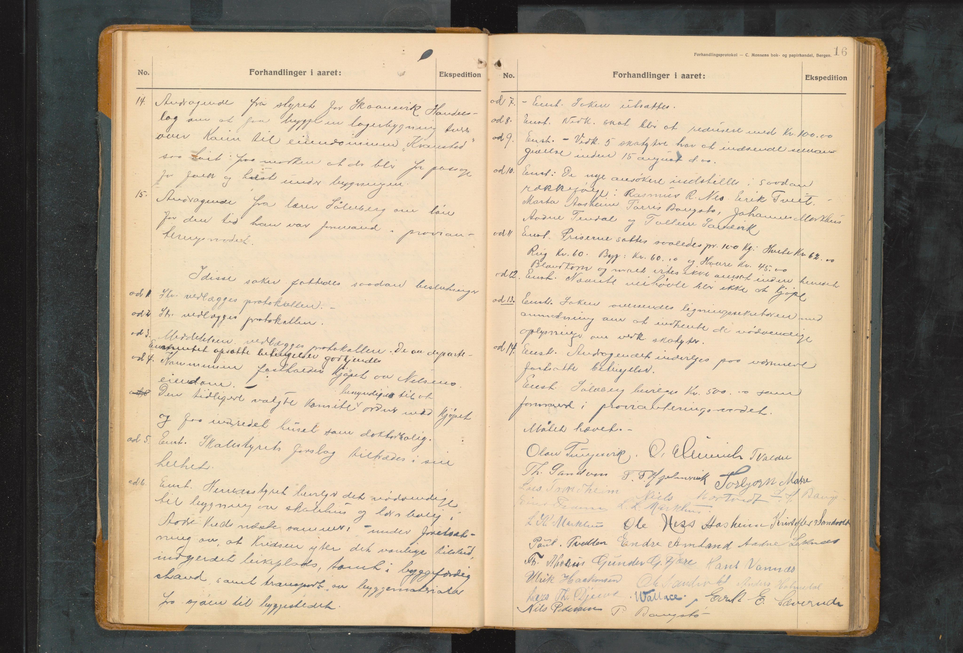 Skånevik kommune. Formannskapet, IKAH/1212-021/A/Aa/L0008: Møtebok for Skånevik formannskap og heradsstyre, 1919-1924, p. 16