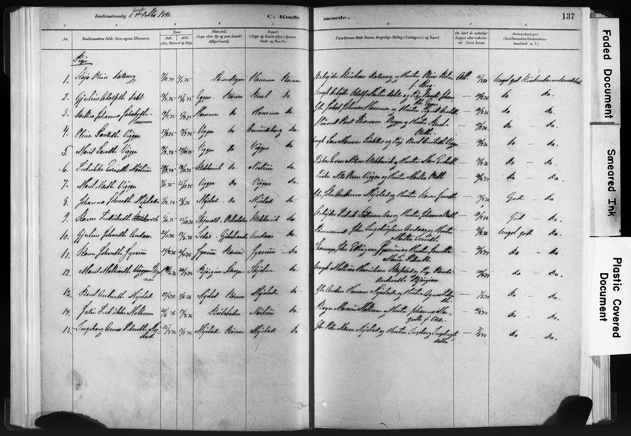 Ministerialprotokoller, klokkerbøker og fødselsregistre - Sør-Trøndelag, SAT/A-1456/665/L0773: Parish register (official) no. 665A08, 1879-1905, p. 137