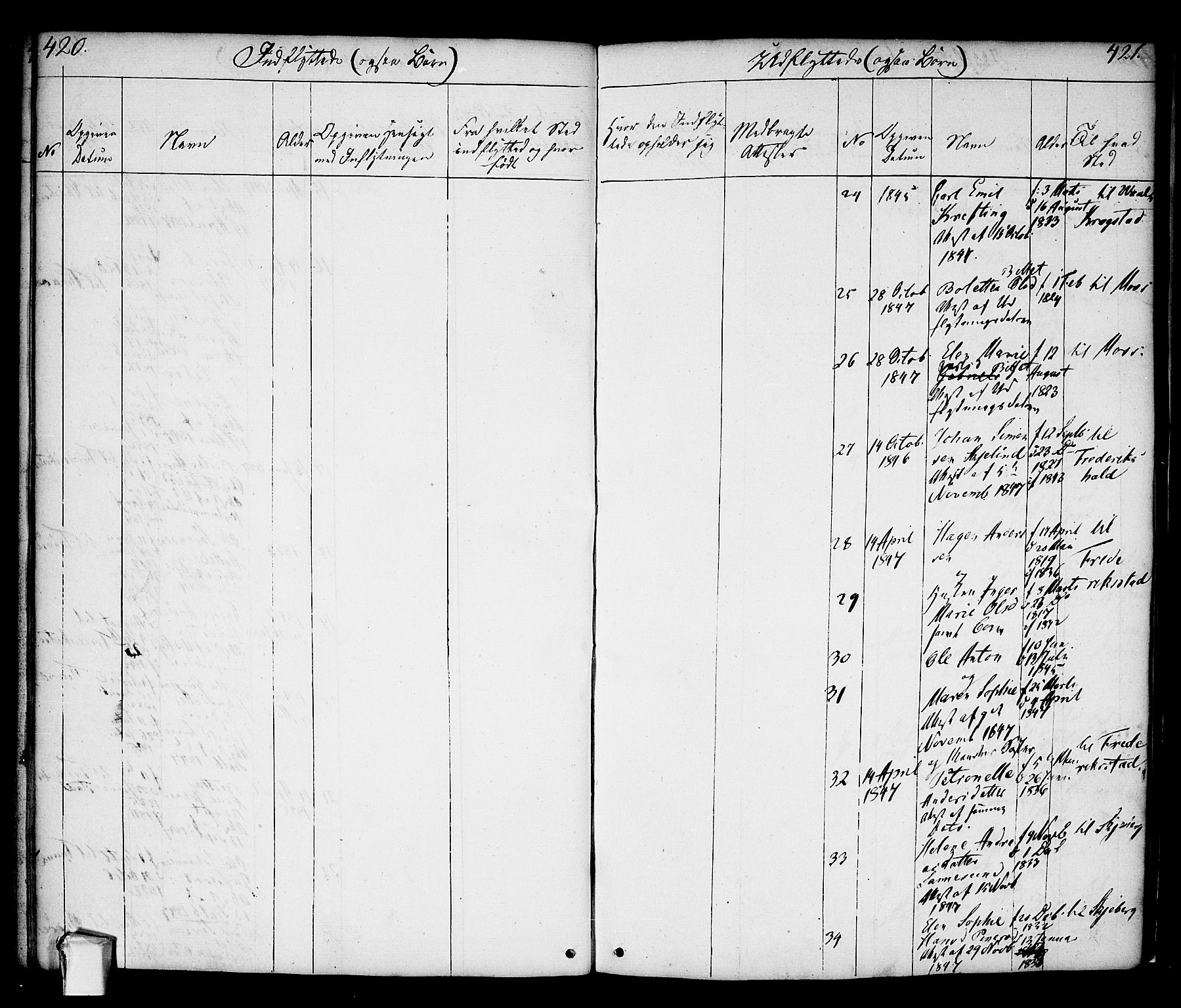 Borge prestekontor Kirkebøker, AV/SAO-A-10903/F/Fa/L0004: Parish register (official) no. I 4, 1836-1848, p. 420-421