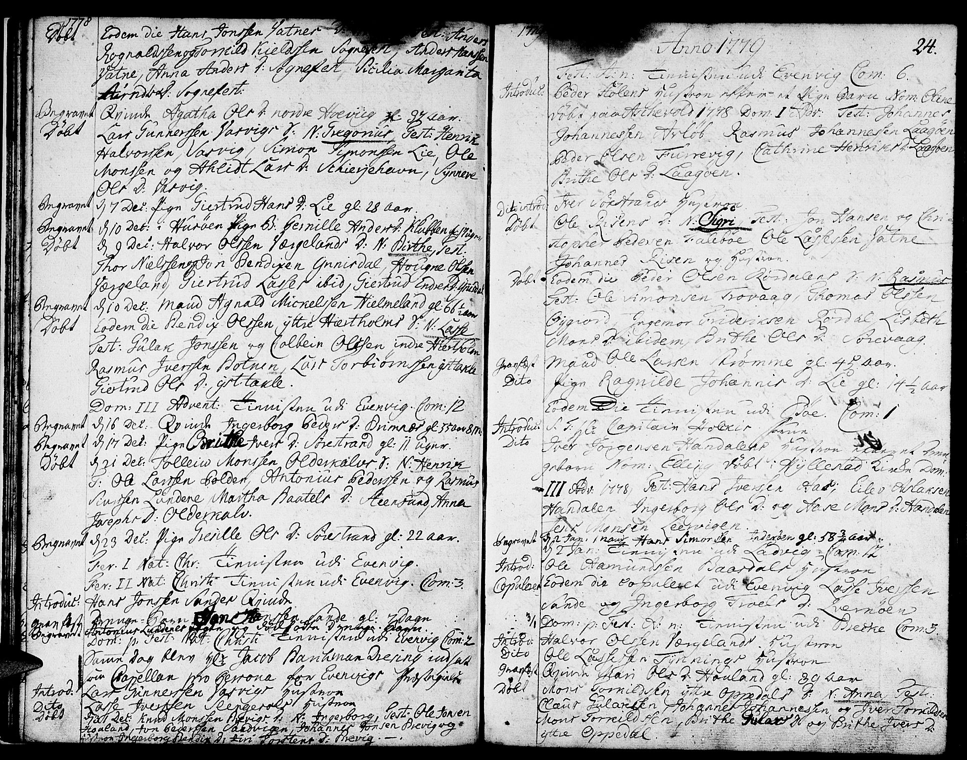 Gulen sokneprestembete, SAB/A-80201/H/Haa/Haaa/L0013: Parish register (official) no. A 13, 1776-1787, p. 24