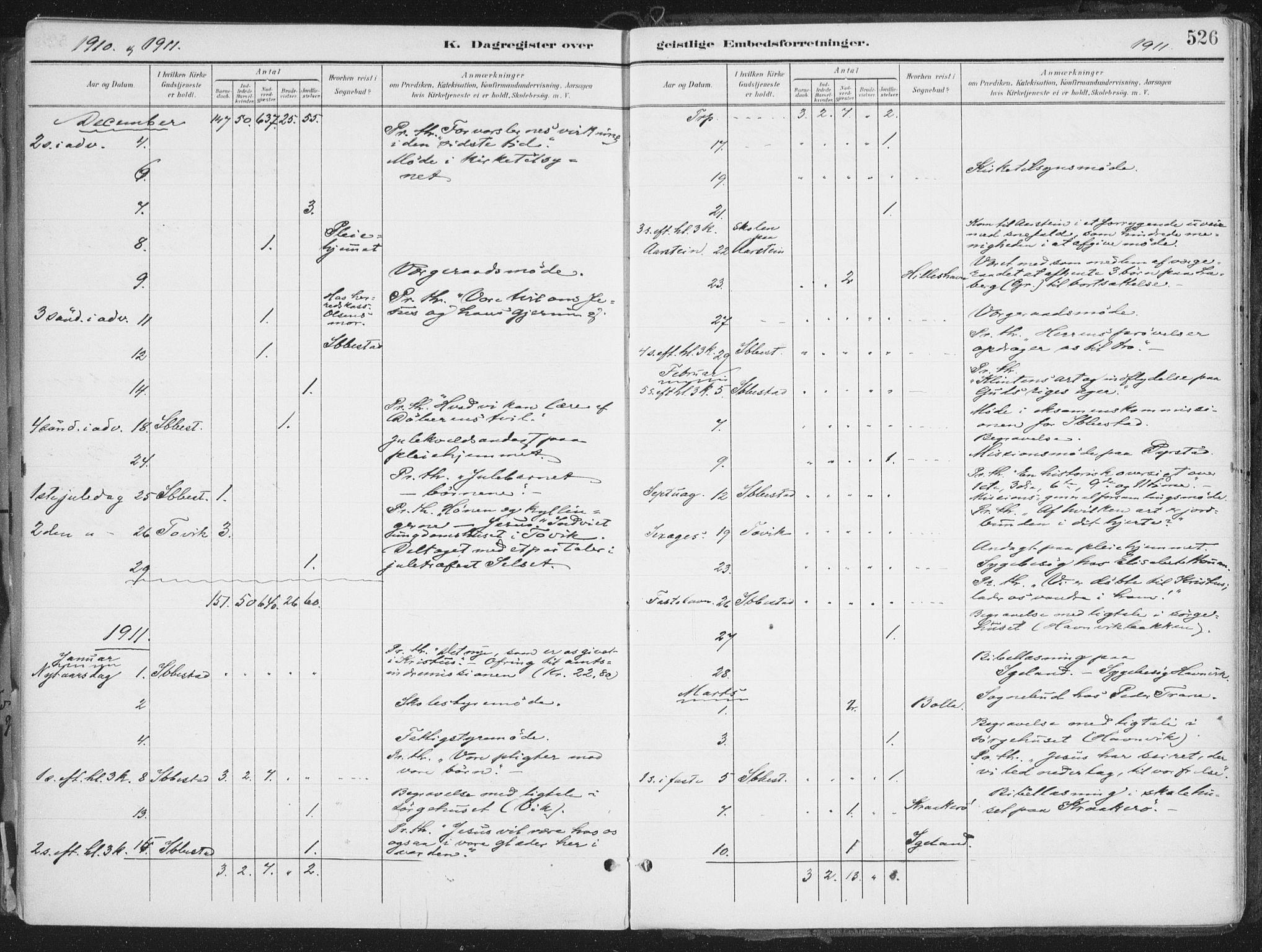 Ibestad sokneprestembete, AV/SATØ-S-0077/H/Ha/Haa/L0017kirke: Parish register (official) no. 17, 1901-1914, p. 526