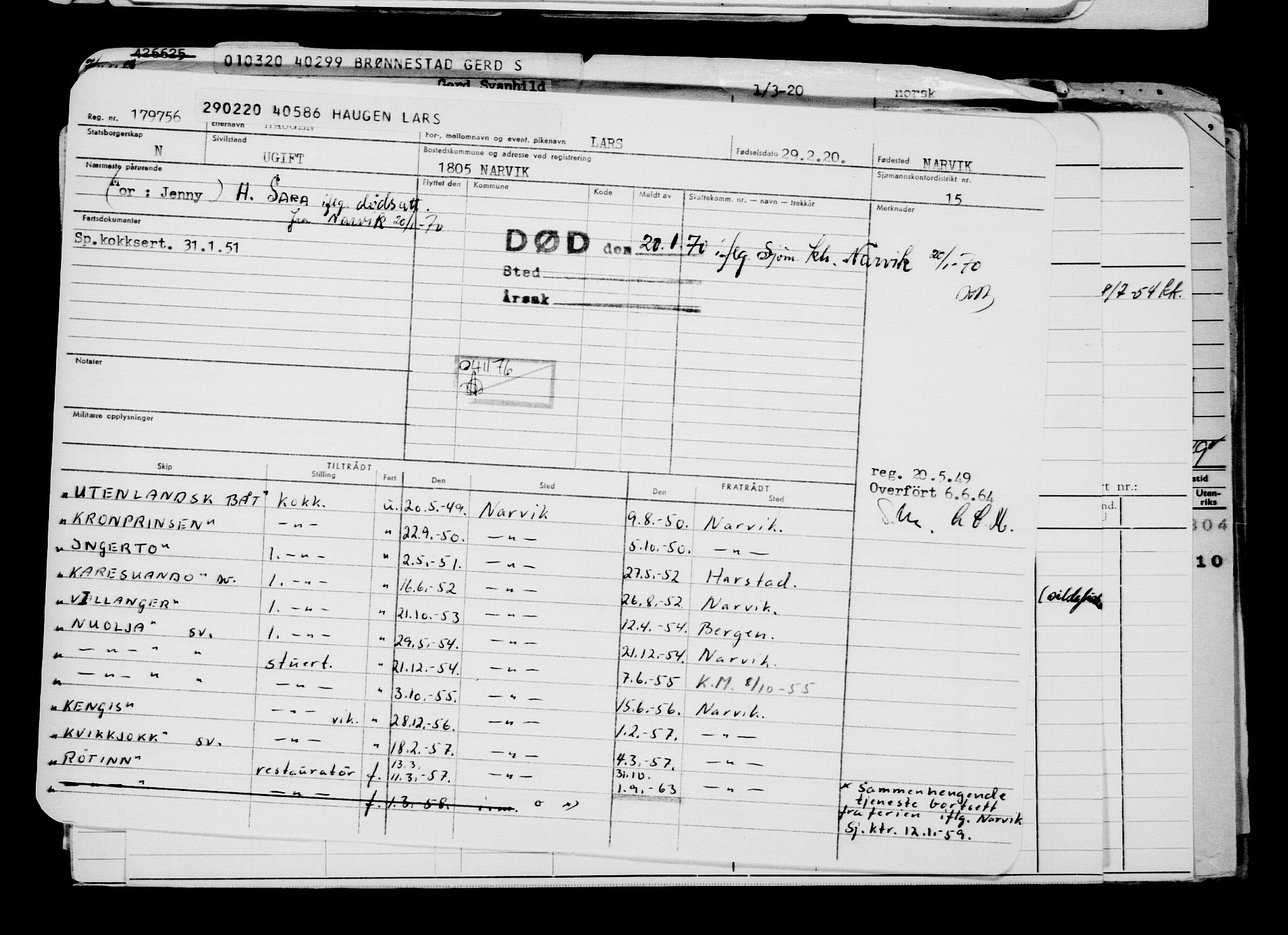 Direktoratet for sjømenn, AV/RA-S-3545/G/Gb/L0177: Hovedkort, 1920, p. 606