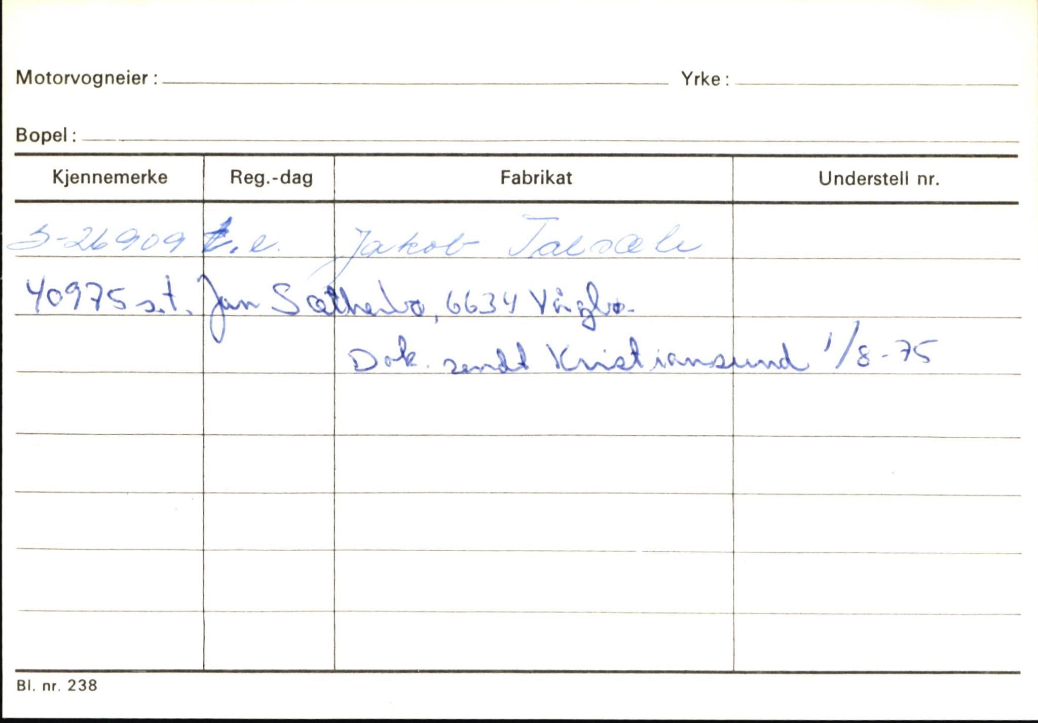 Statens vegvesen, Sogn og Fjordane vegkontor, AV/SAB-A-5301/4/F/L0145: Registerkort Vågsøy S-Å. Årdal I-P, 1945-1975, p. 1723