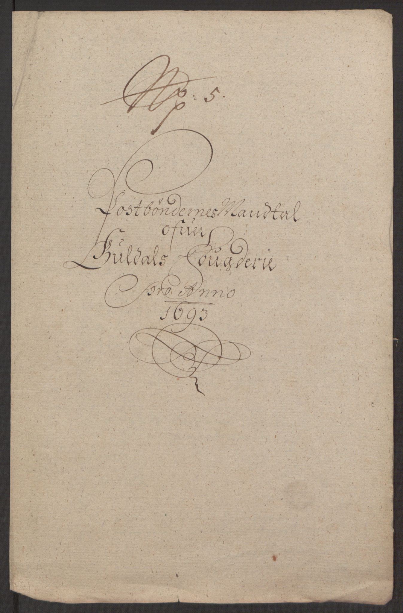 Rentekammeret inntil 1814, Reviderte regnskaper, Fogderegnskap, AV/RA-EA-4092/R59/L3943: Fogderegnskap Gauldal, 1693, p. 171