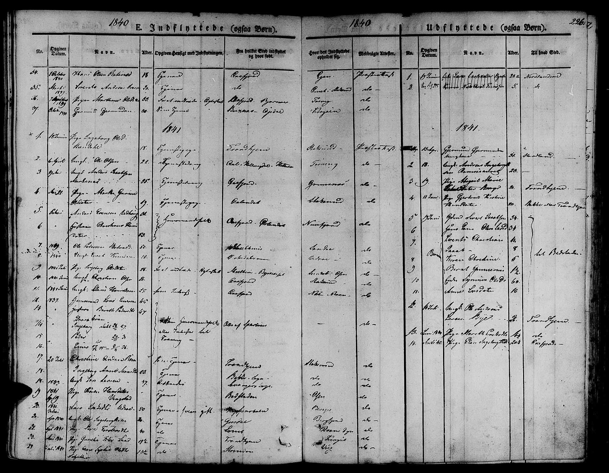 Ministerialprotokoller, klokkerbøker og fødselsregistre - Sør-Trøndelag, SAT/A-1456/657/L0703: Parish register (official) no. 657A04, 1831-1846, p. 226