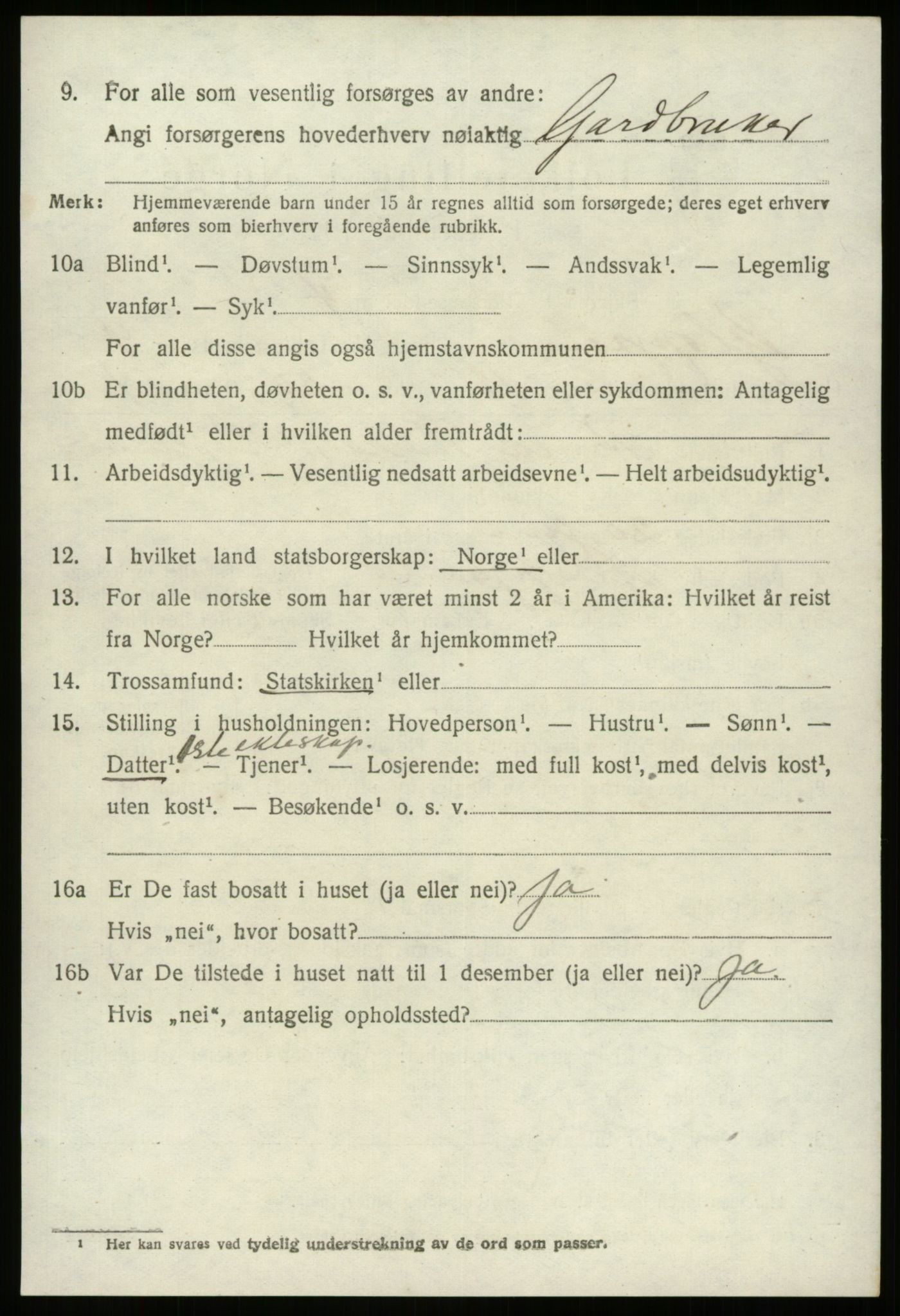 SAB, 1920 census for Gloppen, 1920, p. 5149