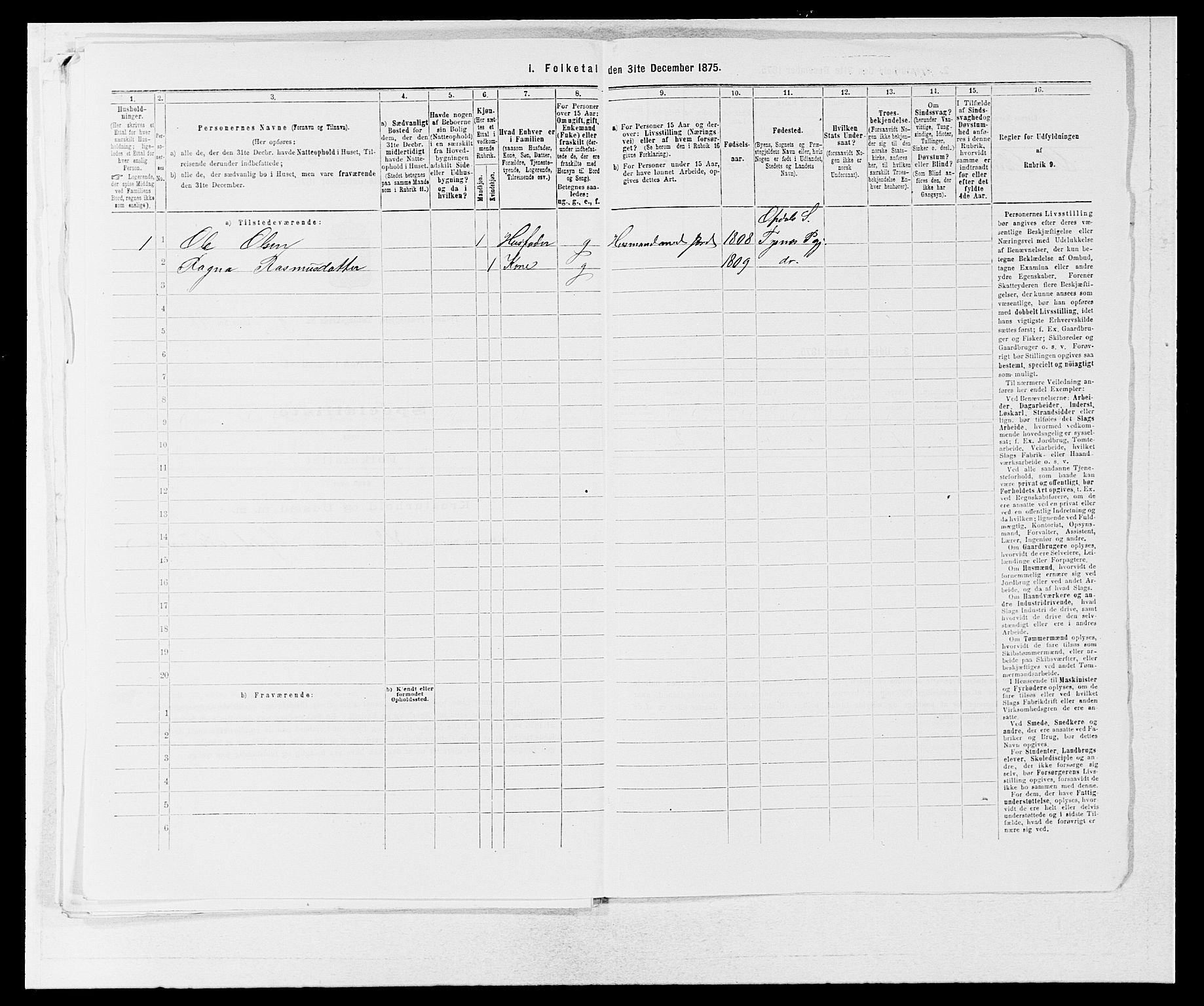 SAB, 1875 census for 1223P Tysnes, 1875, p. 1120