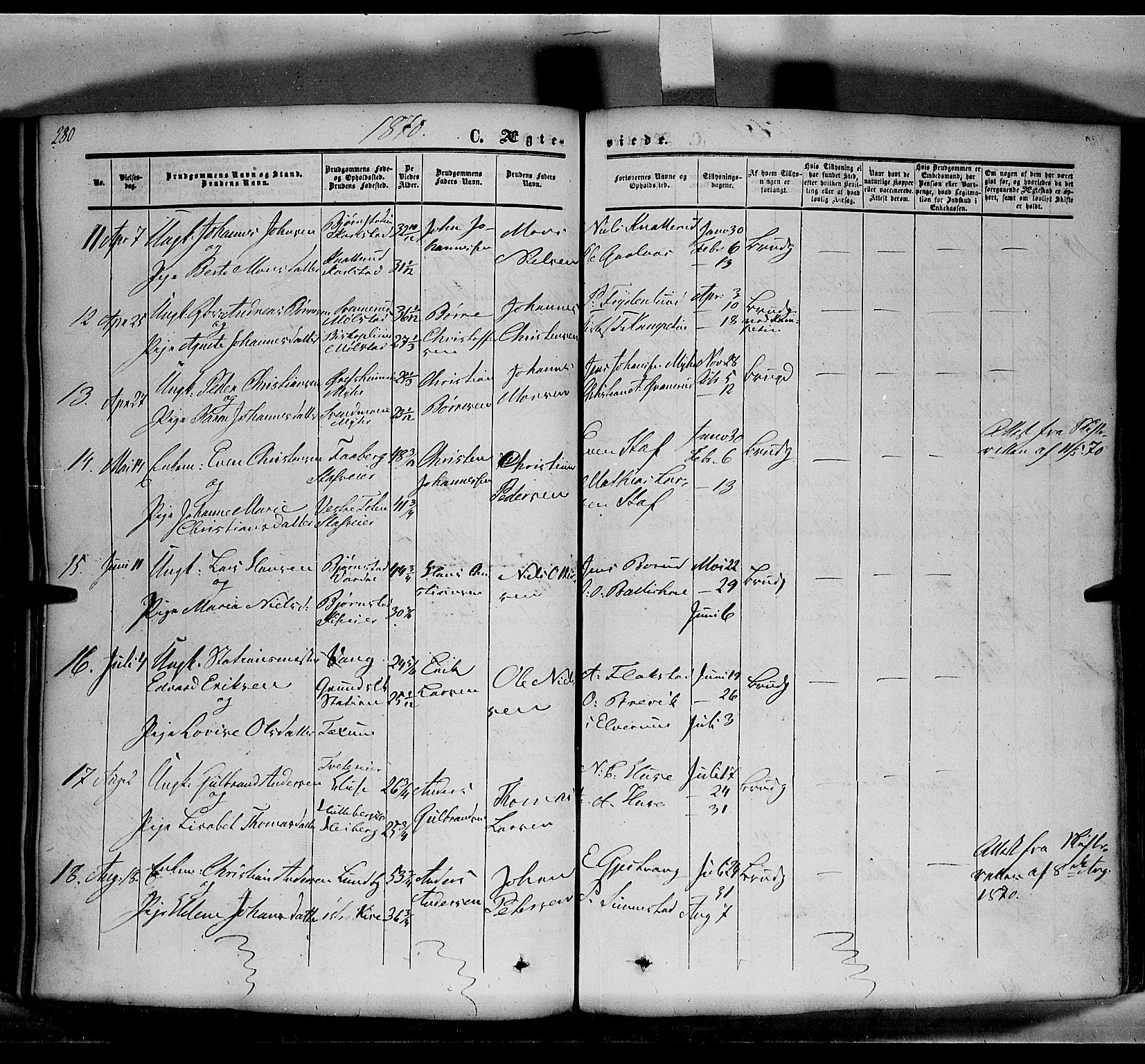 Nes prestekontor, Hedmark, AV/SAH-PREST-020/K/Ka/L0004: Parish register (official) no. 4, 1852-1886, p. 280