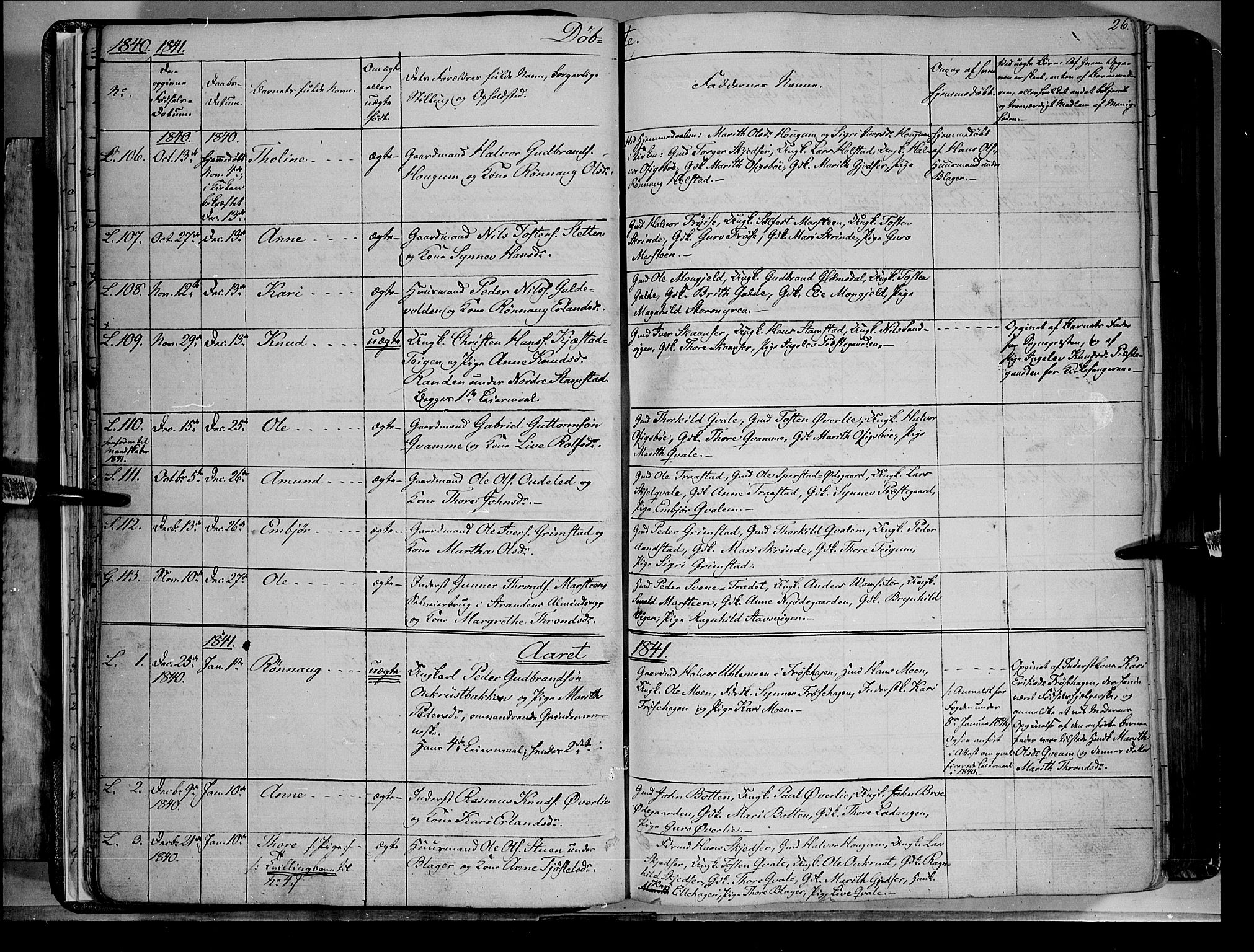 Lom prestekontor, SAH/PREST-070/K/L0006: Parish register (official) no. 6A, 1837-1863, p. 26