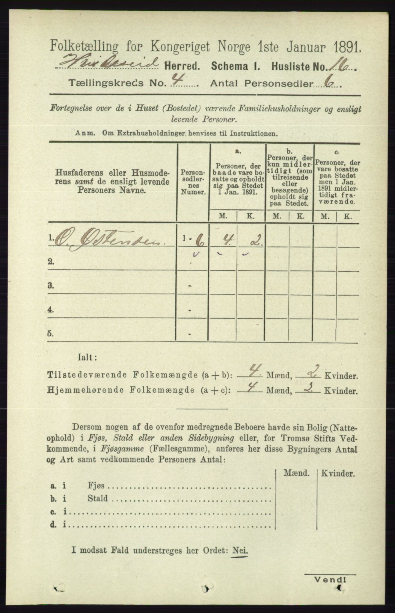 RA, 1891 census for 0829 Kviteseid, 1891, p. 720