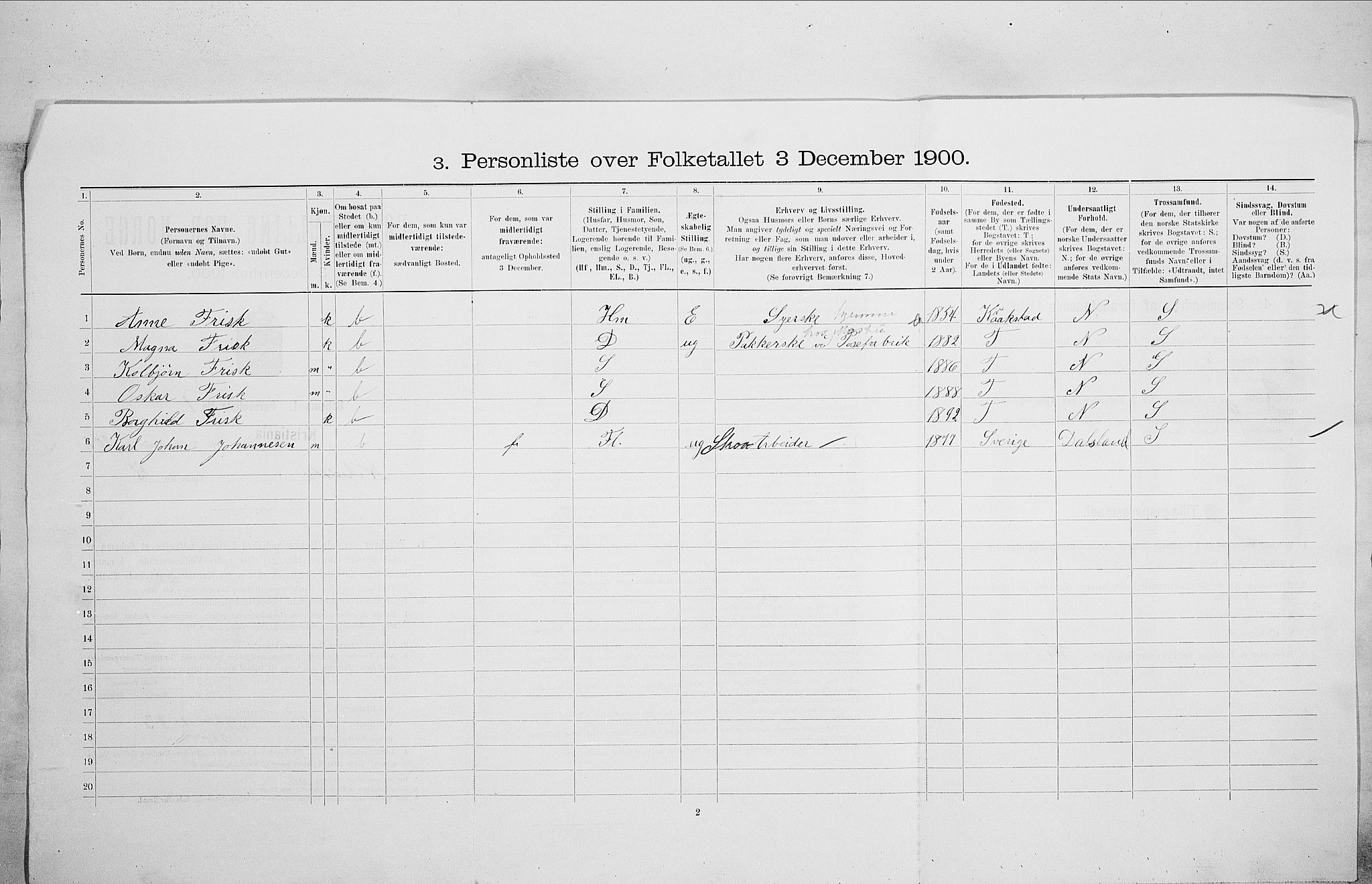 SAO, 1900 census for Kristiania, 1900, p. 64480