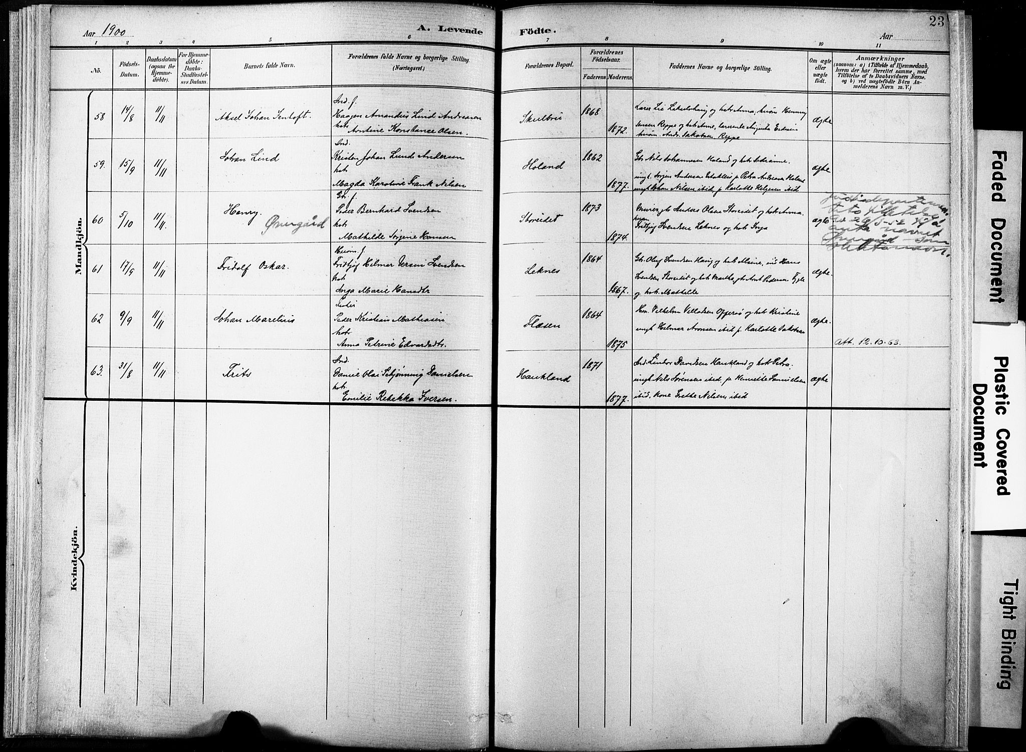 Ministerialprotokoller, klokkerbøker og fødselsregistre - Nordland, AV/SAT-A-1459/881/L1151: Parish register (official) no. 881A04, 1899-1907, p. 23