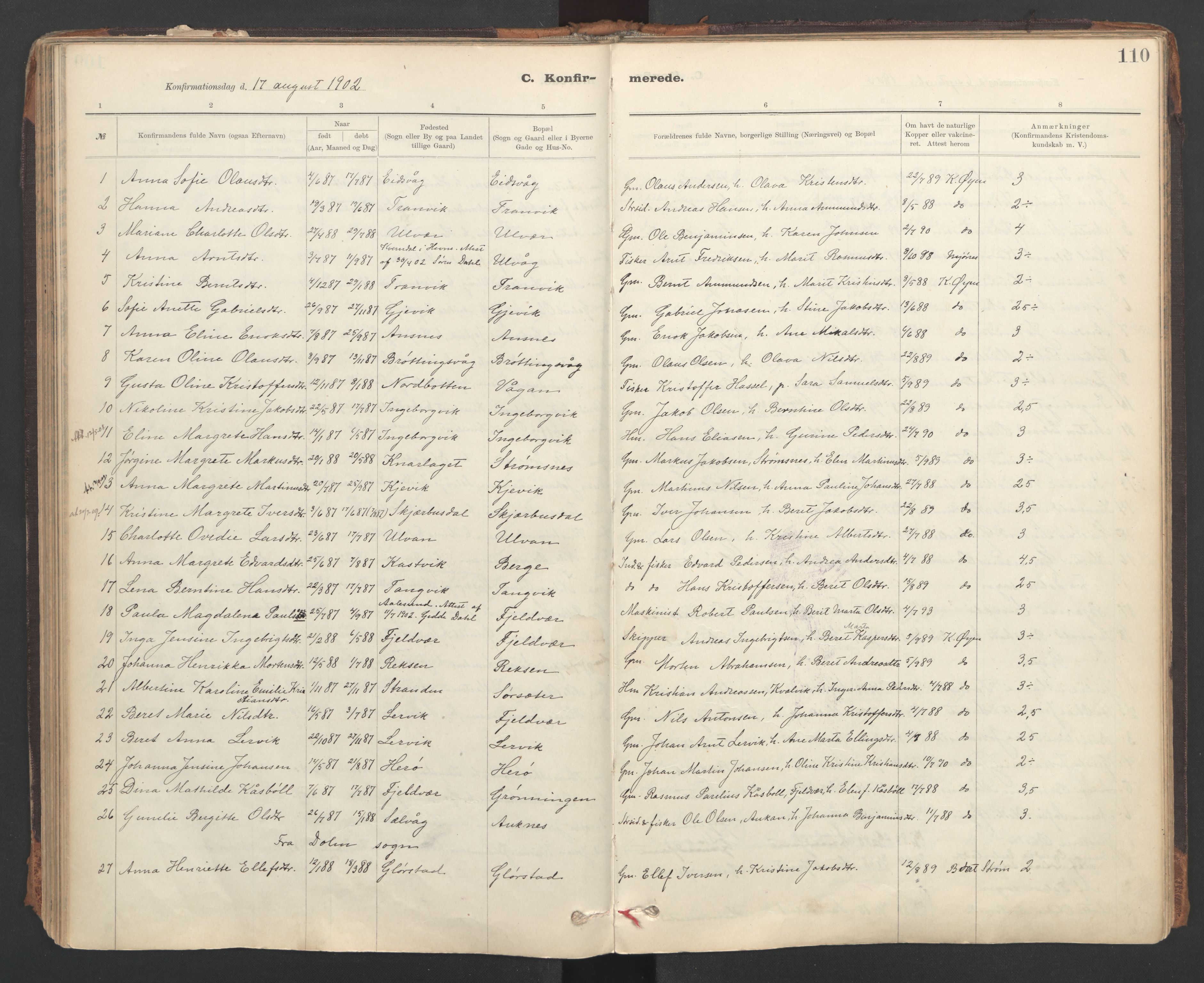 Ministerialprotokoller, klokkerbøker og fødselsregistre - Sør-Trøndelag, SAT/A-1456/637/L0559: Parish register (official) no. 637A02, 1899-1923, p. 110