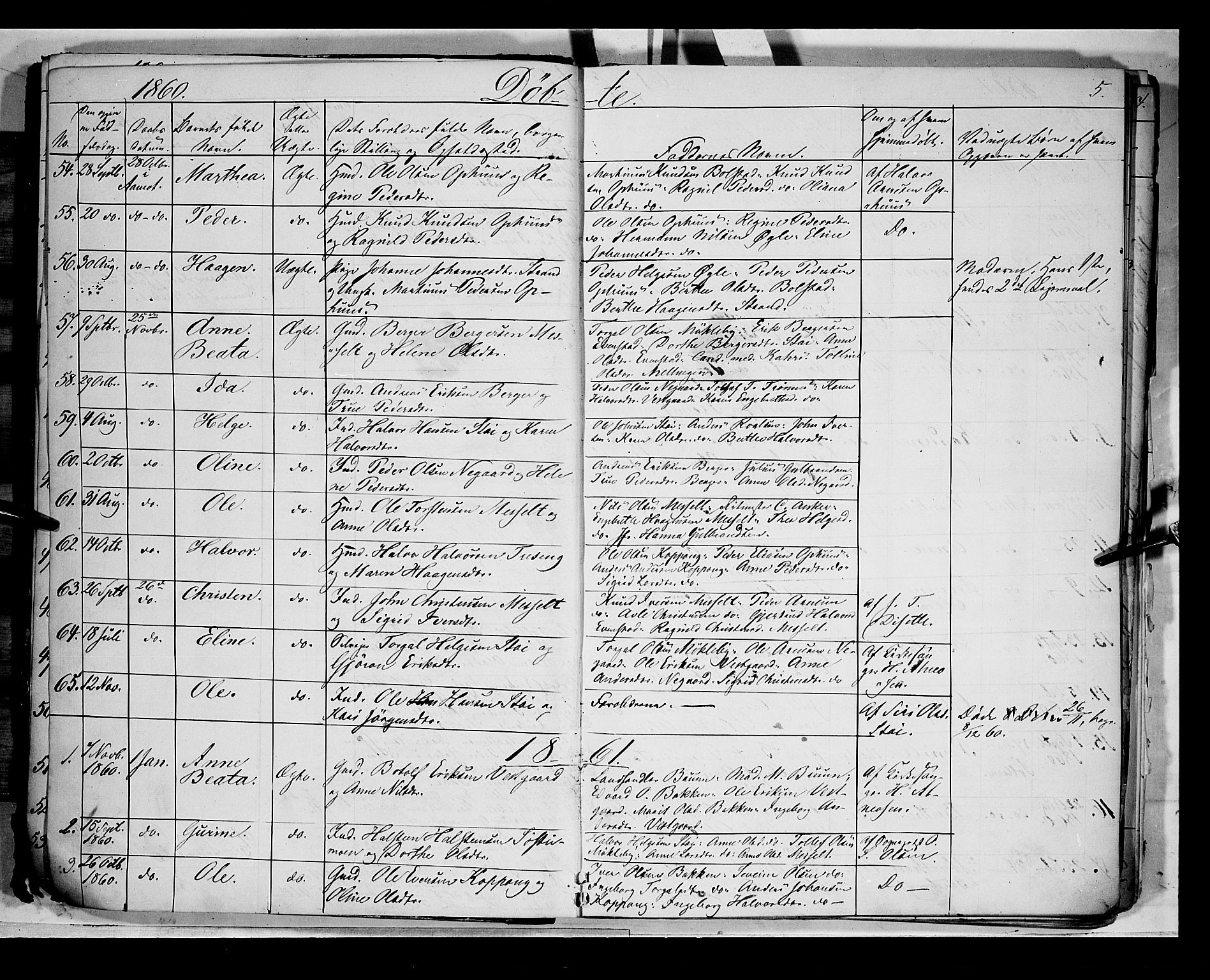 Åmot prestekontor, Hedmark, SAH/PREST-056/H/Ha/Haa/L0007: Parish register (official) no. 7, 1860-1870, p. 5