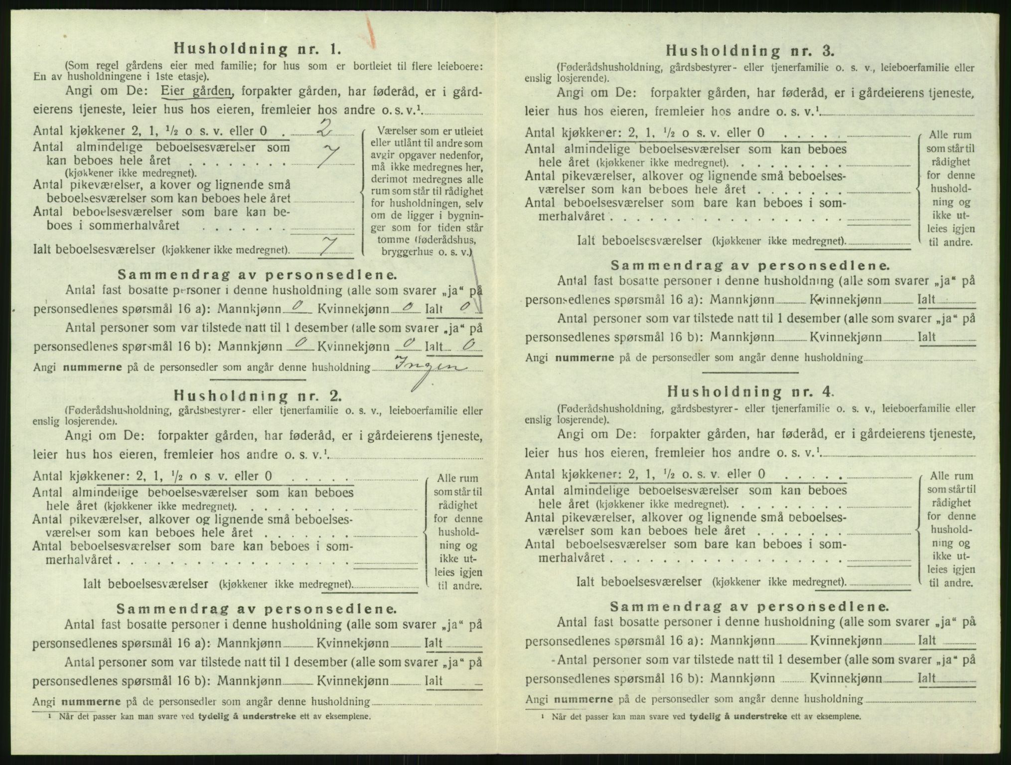 SAK, 1920 census for Høvåg, 1920, p. 877