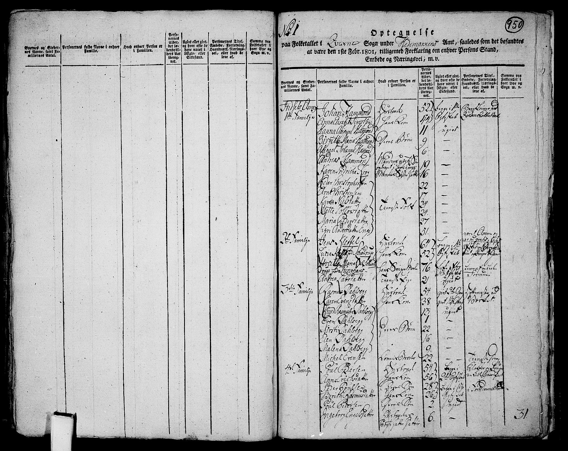 RA, 1801 census for 0440P Kvikne, 1801, p. 949b-950a