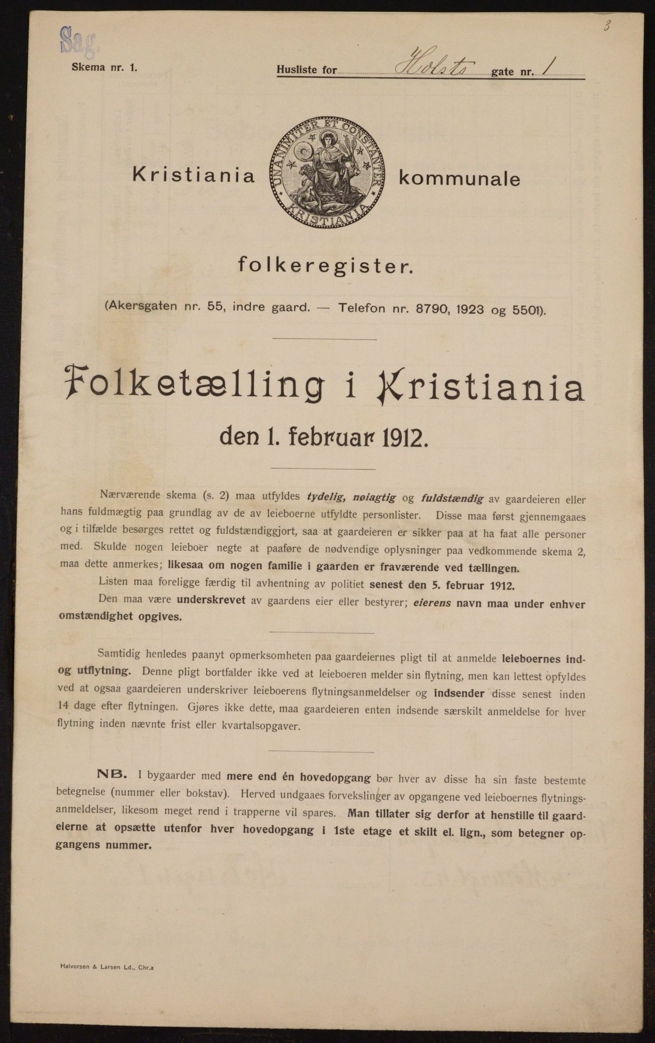 OBA, Municipal Census 1912 for Kristiania, 1912, p. 41273