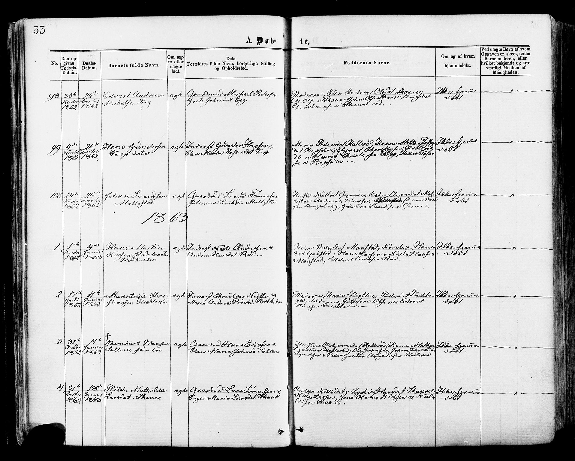 Onsøy prestekontor Kirkebøker, SAO/A-10914/F/Fa/L0004: Parish register (official) no. I 4, 1861-1877, p. 33