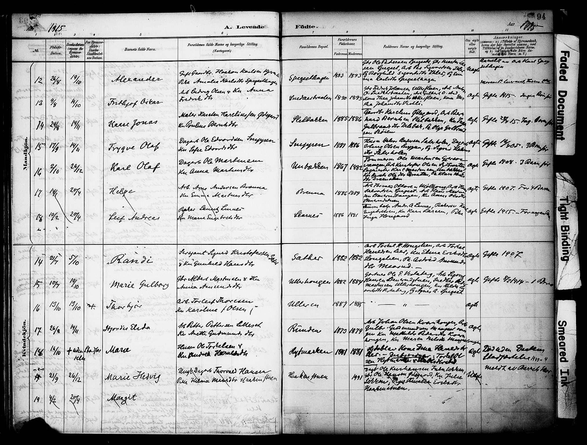 Sør-Odal prestekontor, AV/SAH-PREST-030/H/Ha/Haa/L0008: Parish register (official) no. 8, 1886-1922, p. 94