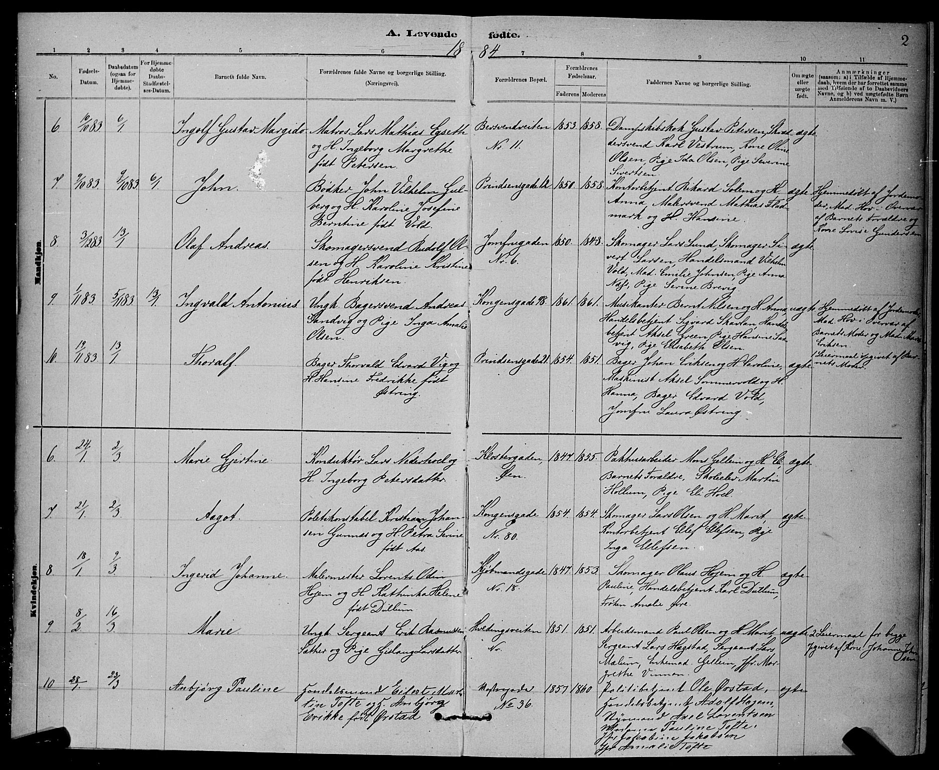 Ministerialprotokoller, klokkerbøker og fødselsregistre - Sør-Trøndelag, AV/SAT-A-1456/601/L0092: Parish register (copy) no. 601C10, 1884-1897, p. 2