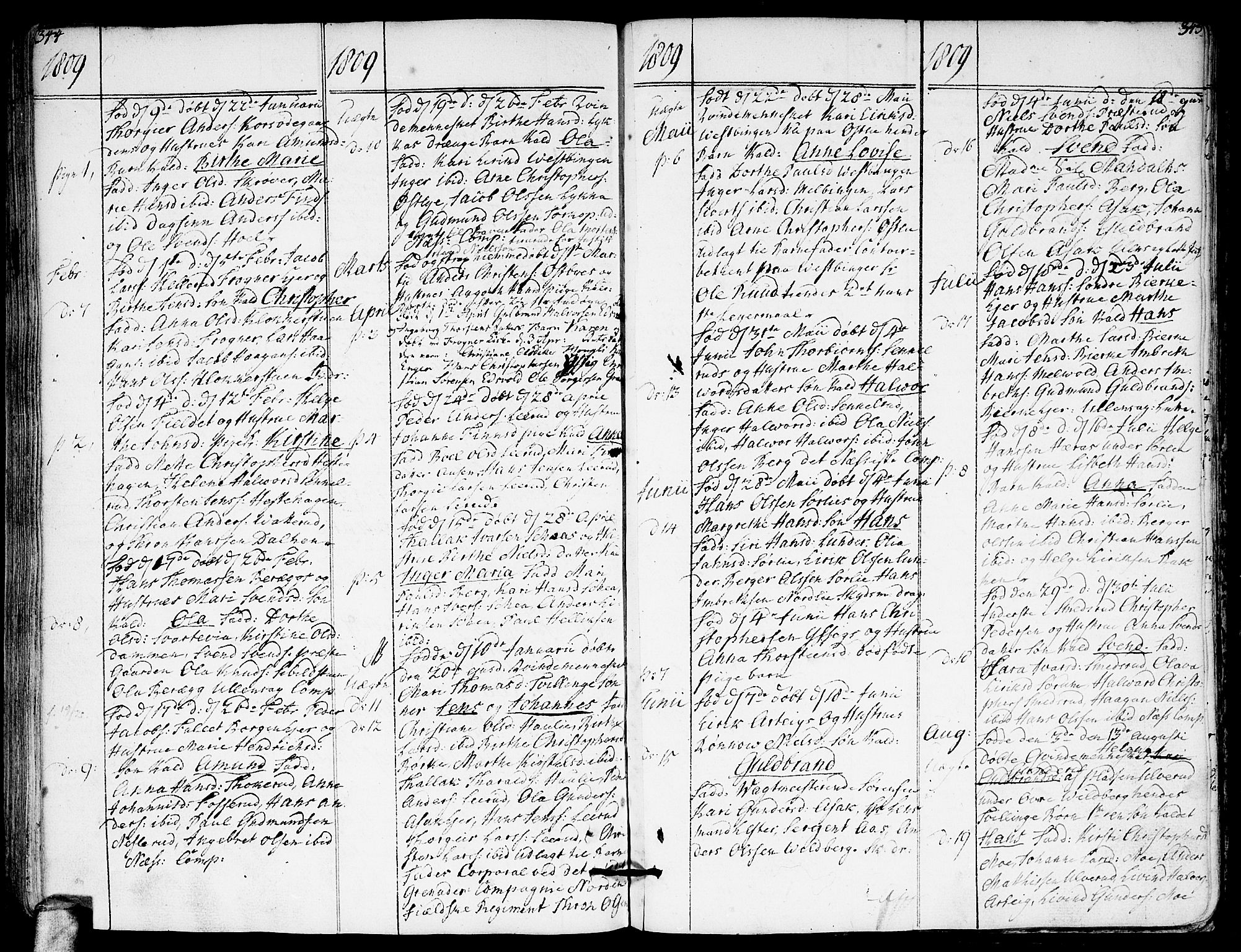 Sørum prestekontor Kirkebøker, AV/SAO-A-10303/F/Fa/L0002: Parish register (official) no. I 2, 1759-1814, p. 344-345