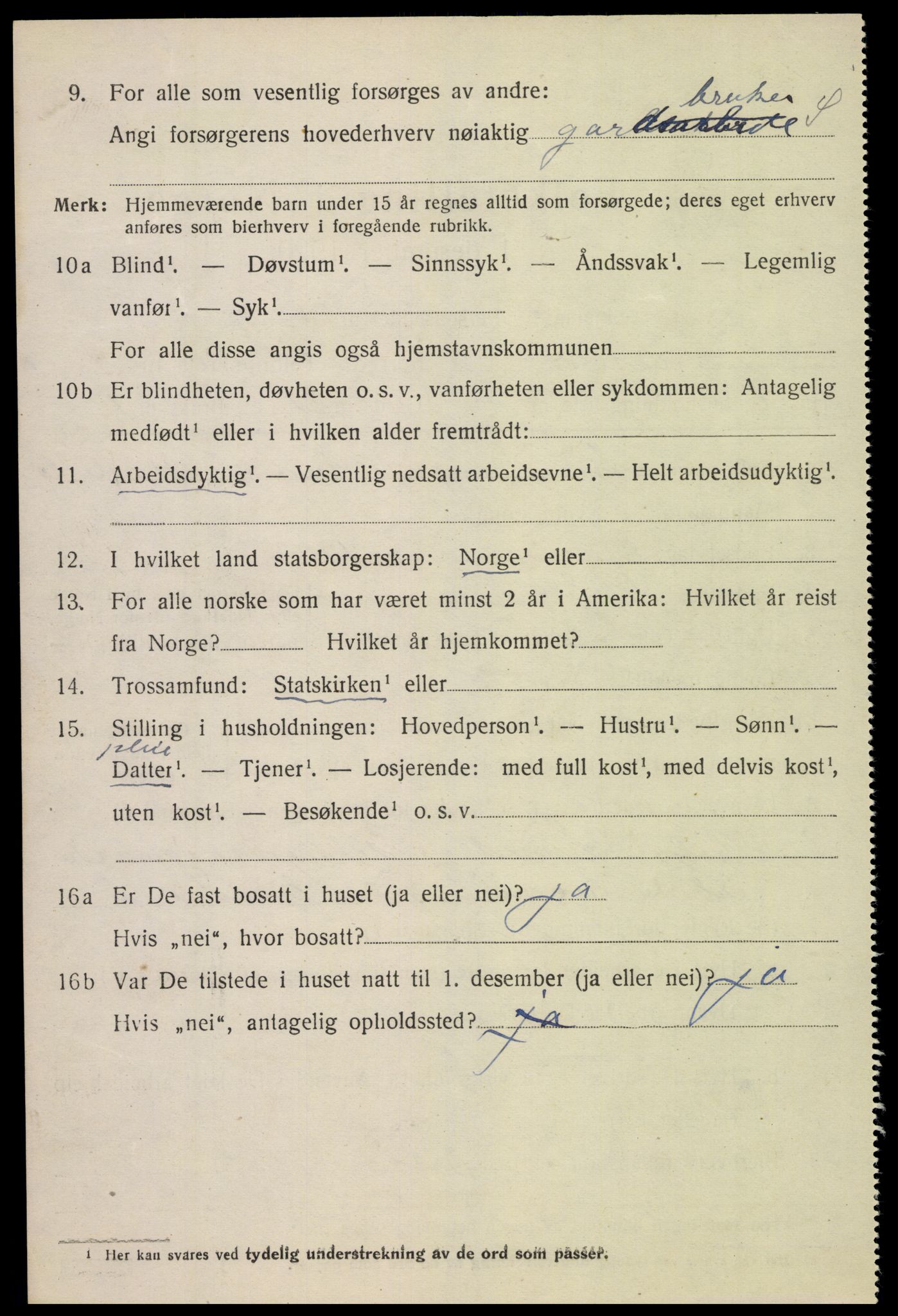 SAK, 1920 census for Konsmo, 1920, p. 1203