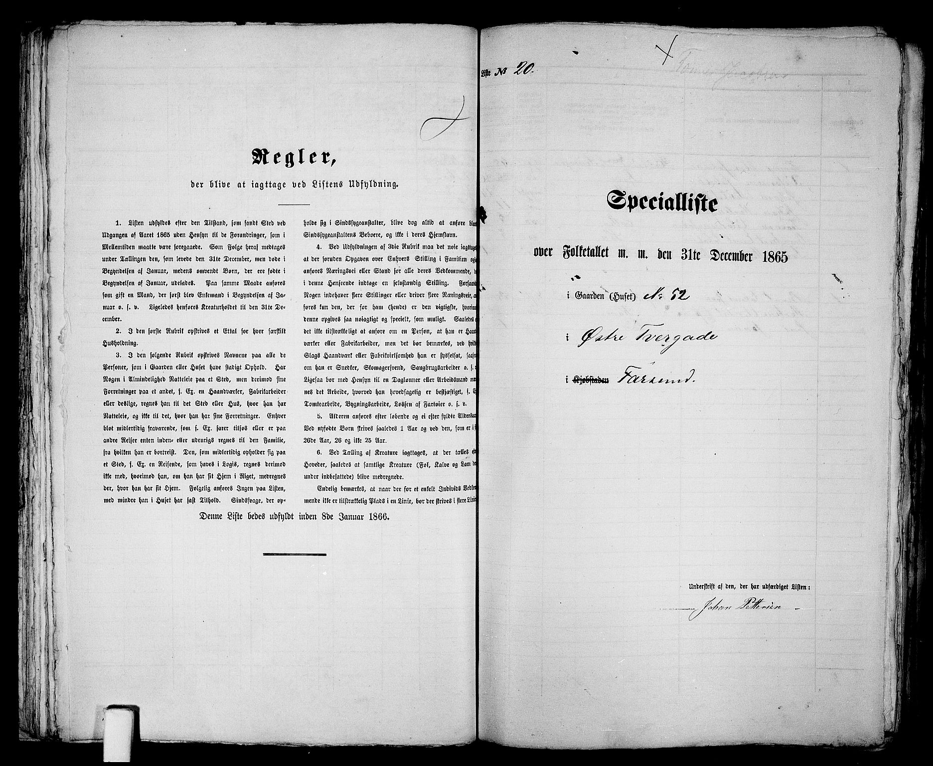 RA, 1865 census for Vanse/Farsund, 1865, p. 46