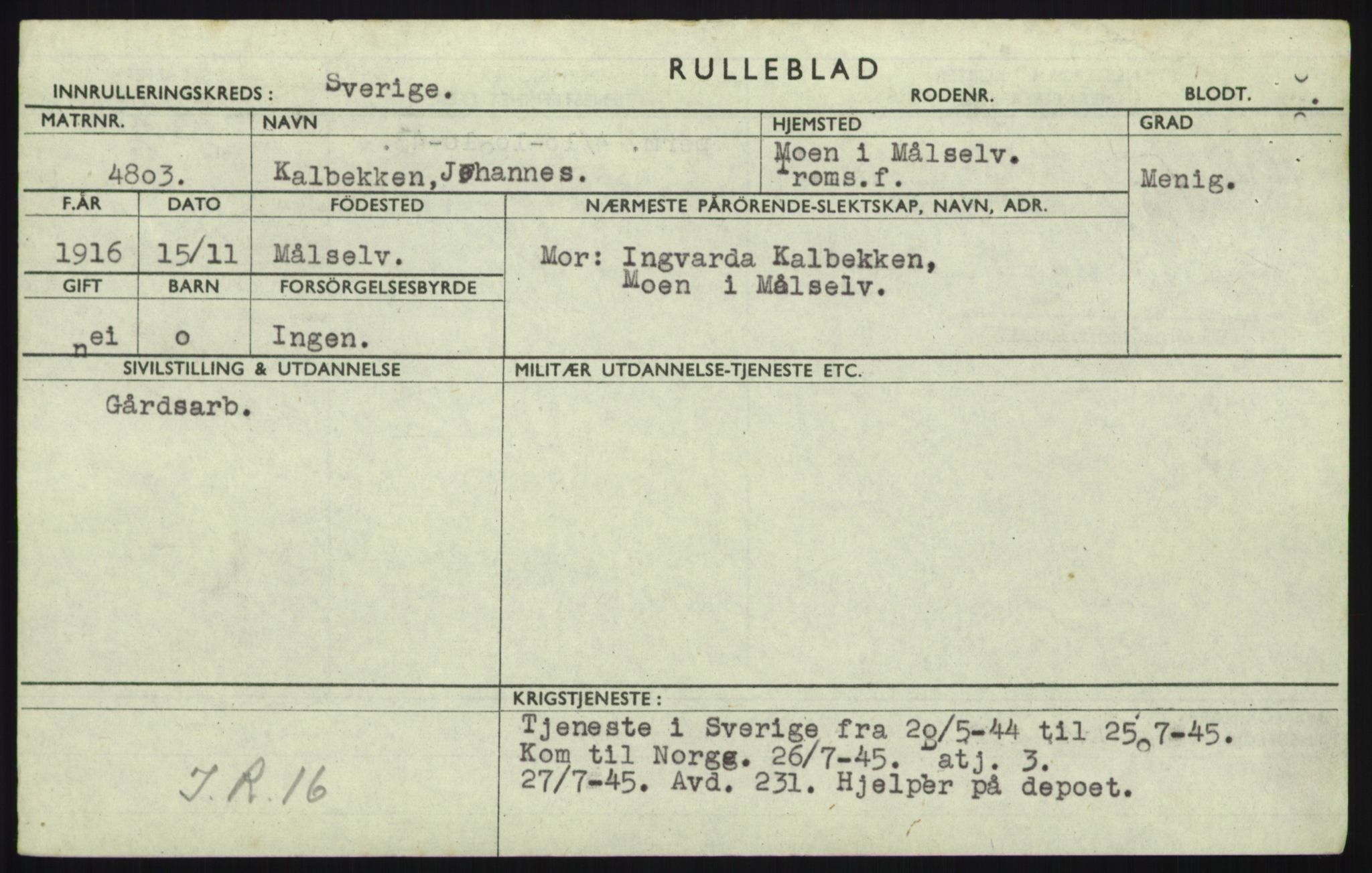 Forsvaret, Troms infanteriregiment nr. 16, AV/RA-RAFA-3146/P/Pa/L0021: Rulleblad for regimentets menige mannskaper, årsklasse 1937, 1937, p. 587