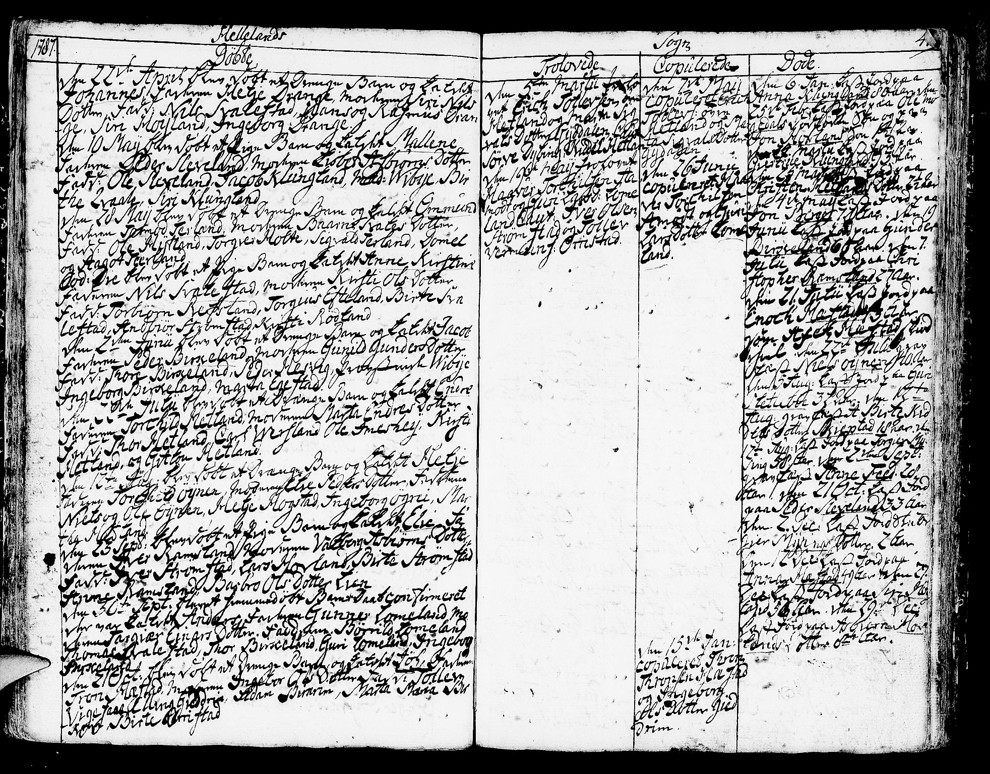 Helleland sokneprestkontor, AV/SAST-A-101810: Parish register (official) no. A 2 /1, 1762-1791, p. 41