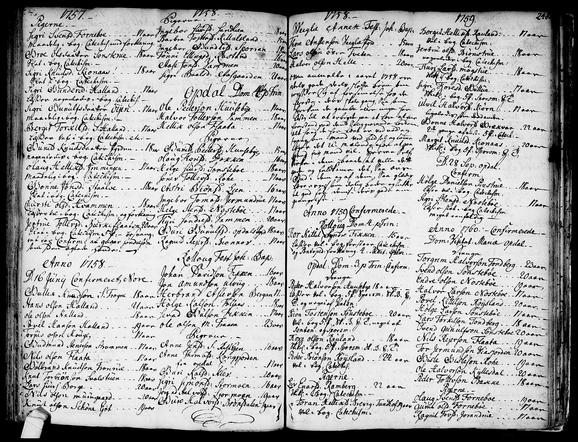 Rollag kirkebøker, SAKO/A-240/F/Fa/L0003: Parish register (official) no. I 3, 1743-1778, p. 248