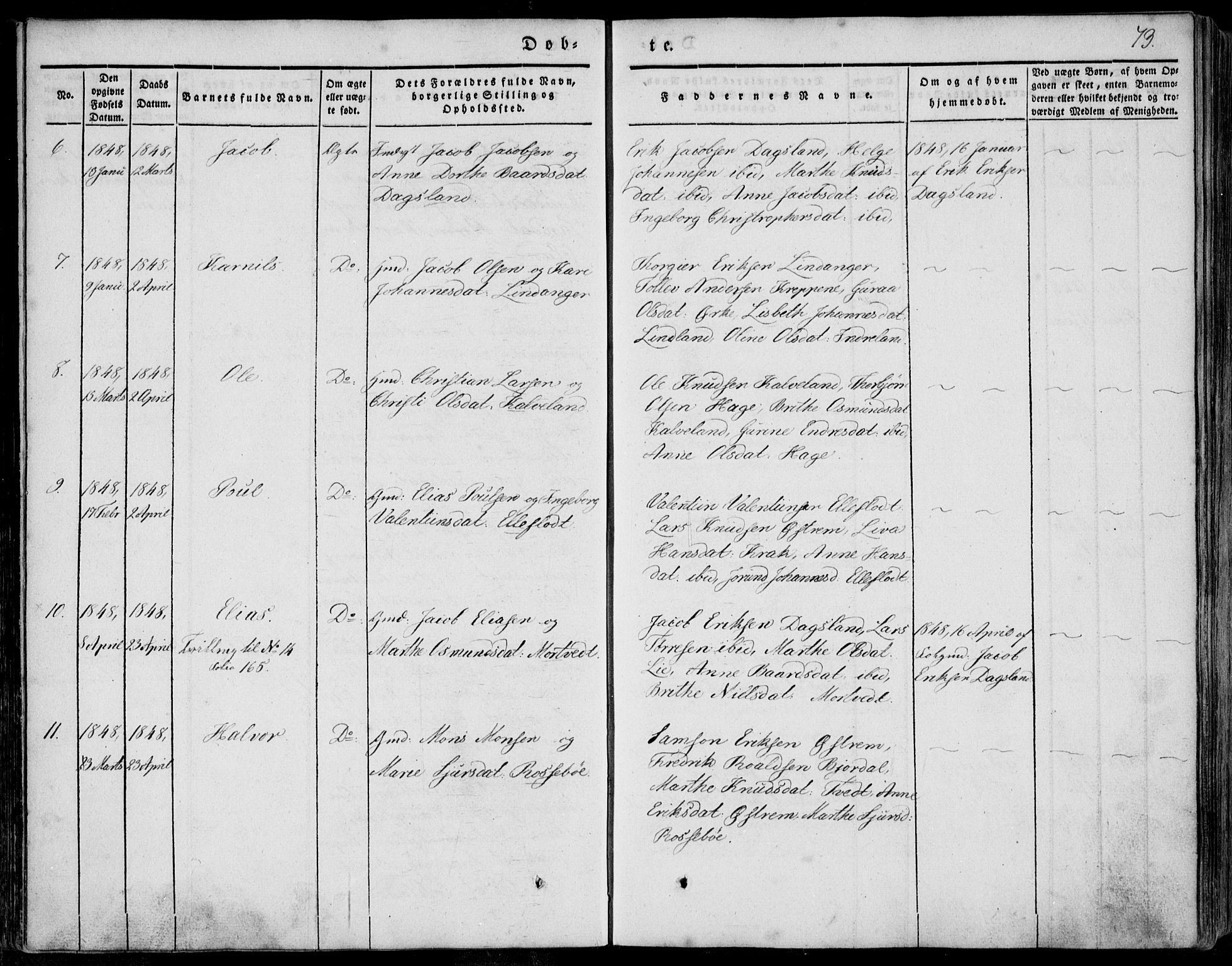 Skjold sokneprestkontor, AV/SAST-A-101847/H/Ha/Haa/L0006: Parish register (official) no. A 6.1, 1835-1858, p. 73