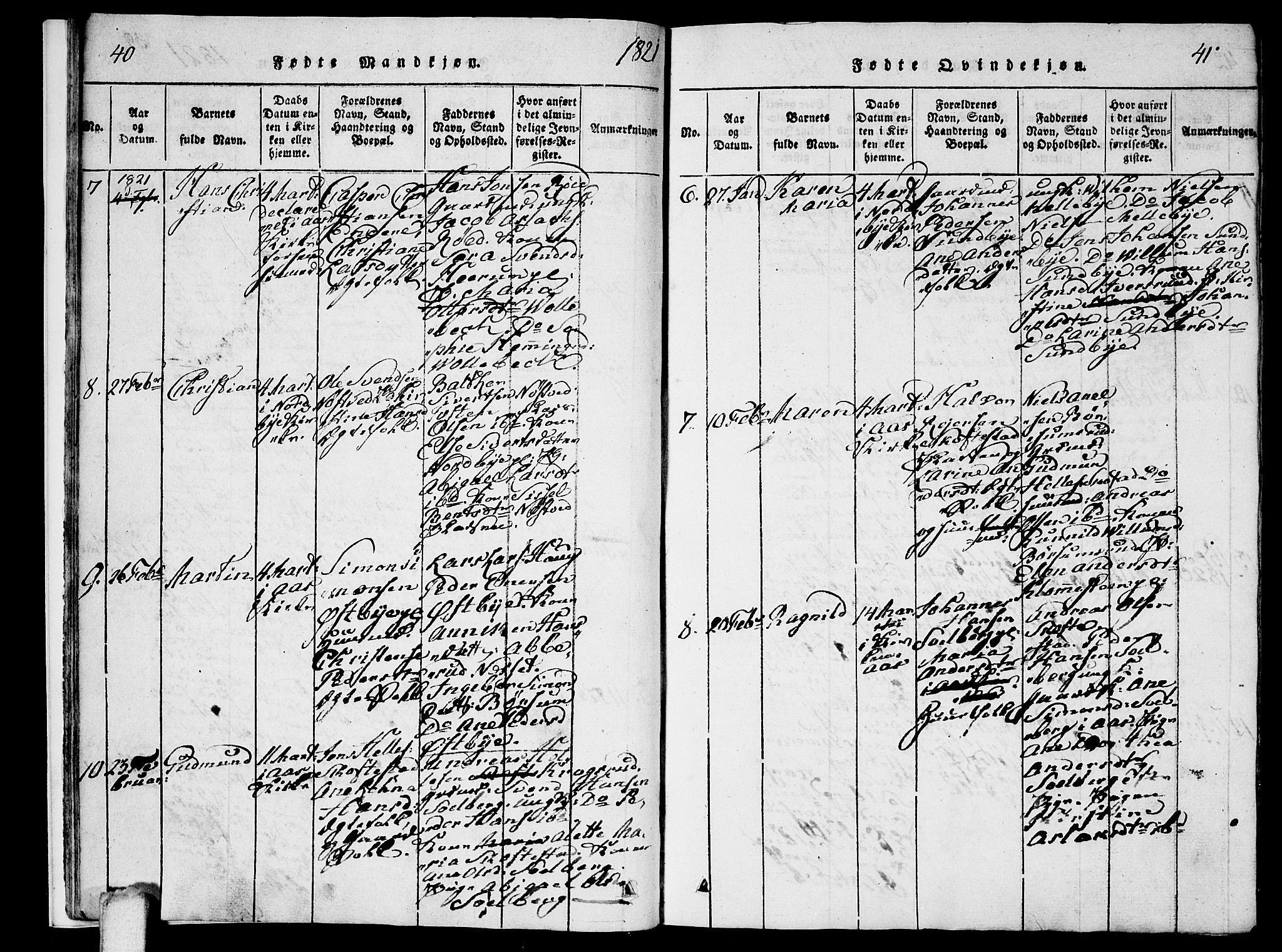 Ås prestekontor Kirkebøker, AV/SAO-A-10894/F/Fa/L0004: Parish register (official) no. I 4, 1818-1826, p. 40-41