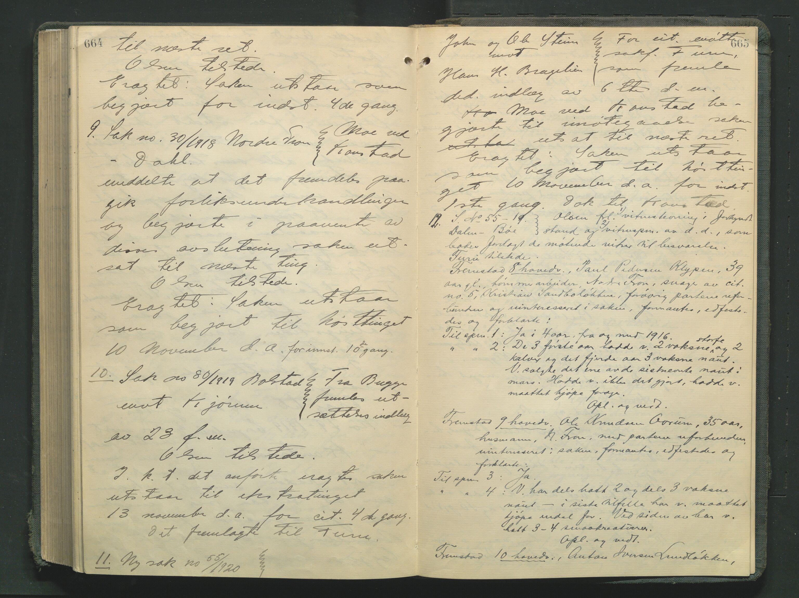 Nord-Gudbrandsdal tingrett, AV/SAH-TING-002/G/Gb/L0034: Tingbok, 1918-1920, p. 664-665