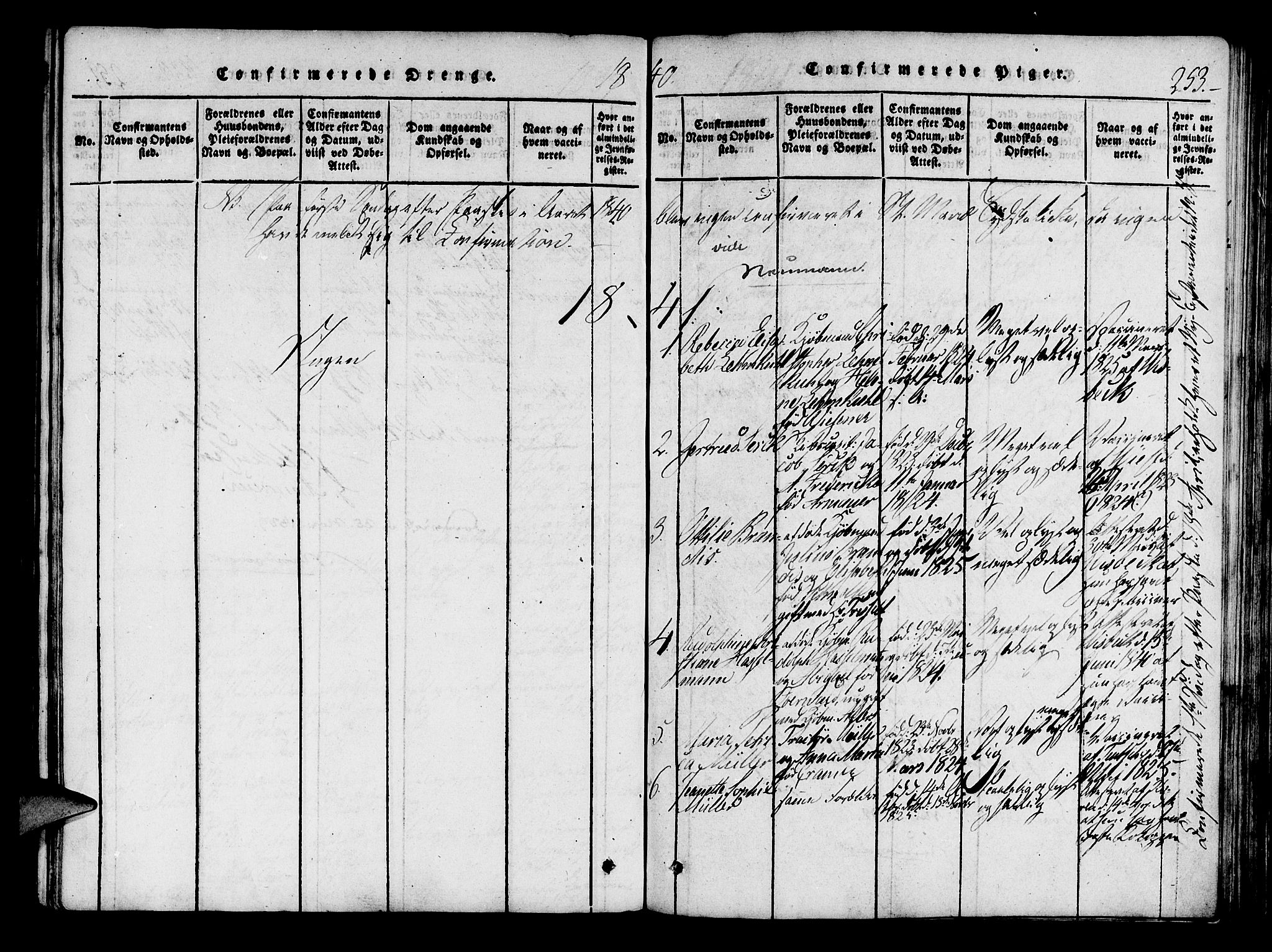 Mariakirken Sokneprestembete, SAB/A-76901/H/Haa/L0005: Parish register (official) no. A 5, 1815-1845, p. 253