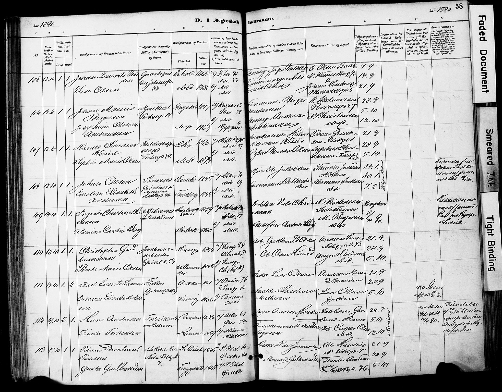 Grønland prestekontor Kirkebøker, SAO/A-10848/F/Fa/L0013: Parish register (official) no. 13, 1887-1906, p. 58
