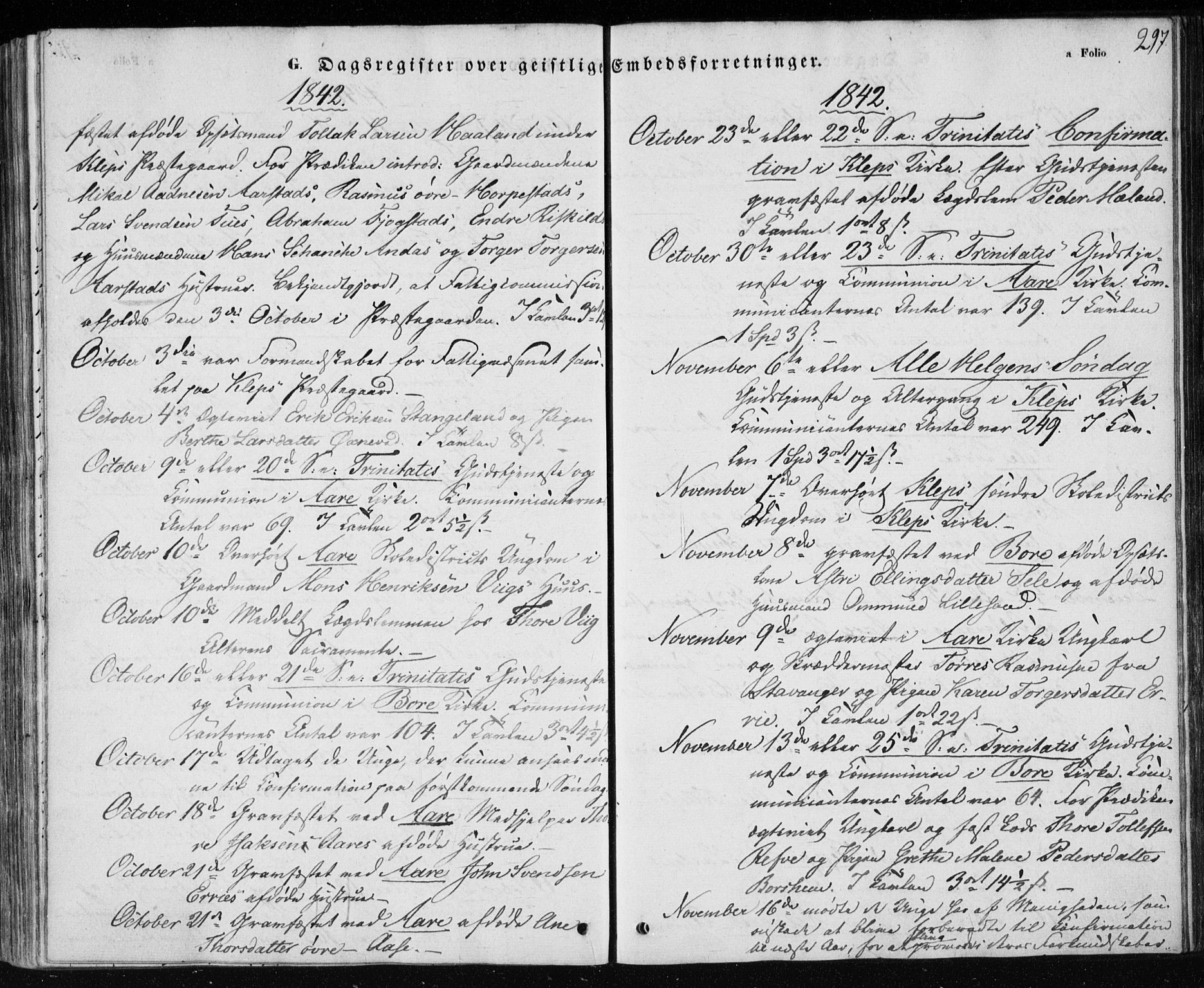 Klepp sokneprestkontor, AV/SAST-A-101803/001/3/30BA/L0004: Parish register (official) no. A 4, 1842-1852, p. 297