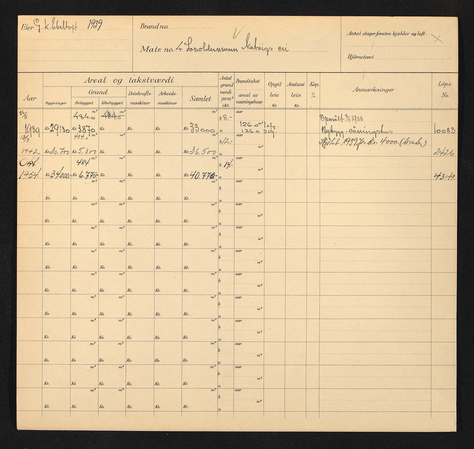 Stavanger kommune. Skattetakstvesenet, BYST/A-0440/F/Fa/Faa/L0028/0007: Skattetakstkort / Litle Trappegang 1 - Litlegata - Losoldermann Natvigs vei - Lyder Sagens gate 22