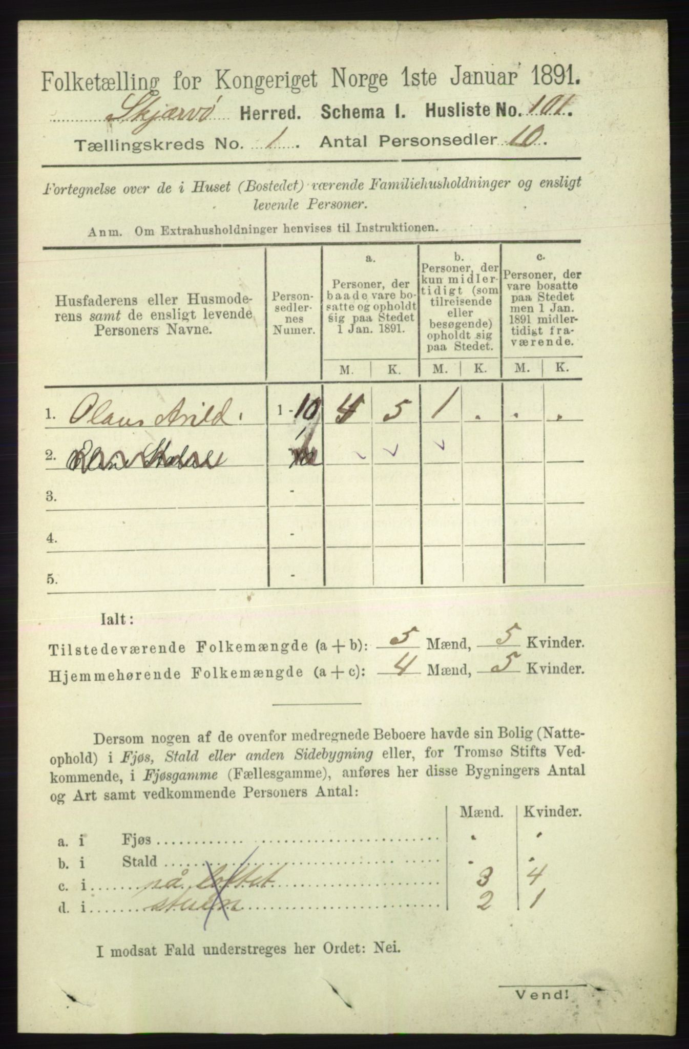 RA, 1891 census for 1941 Skjervøy, 1891, p. 119