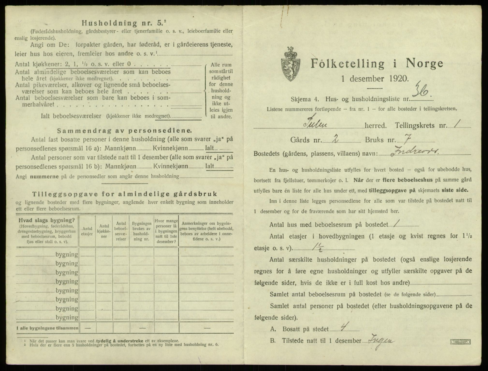 SAB, 1920 census for Solund, 1920, p. 115