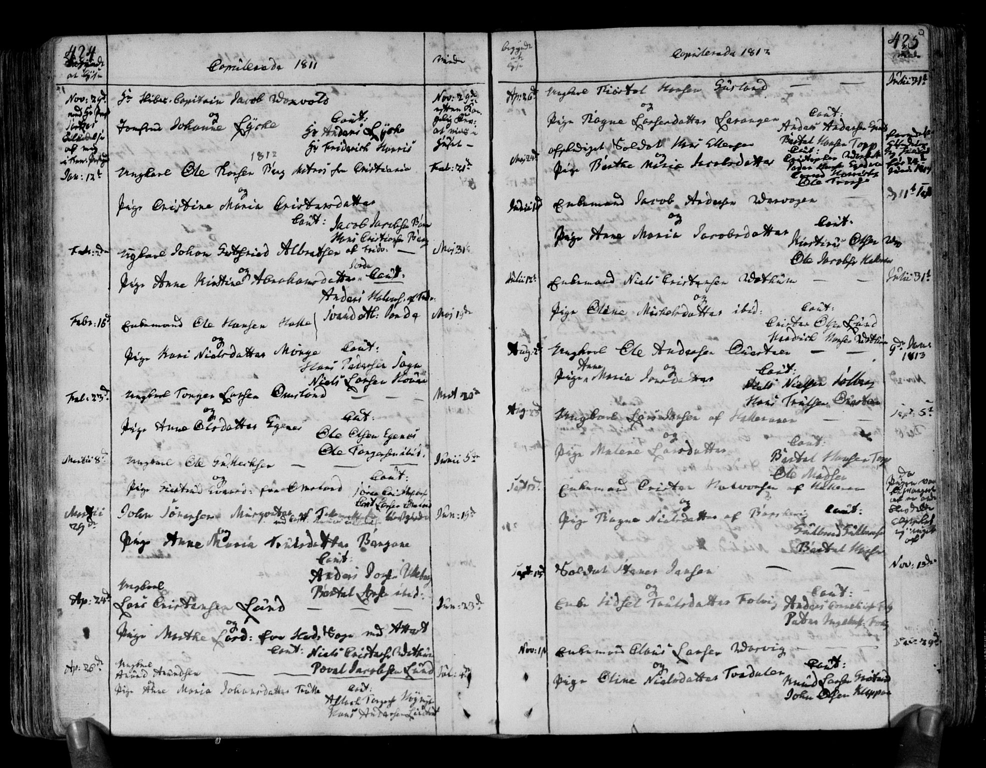 Brunlanes kirkebøker, AV/SAKO-A-342/F/Fa/L0002: Parish register (official) no. I 2, 1802-1834, p. 424-425