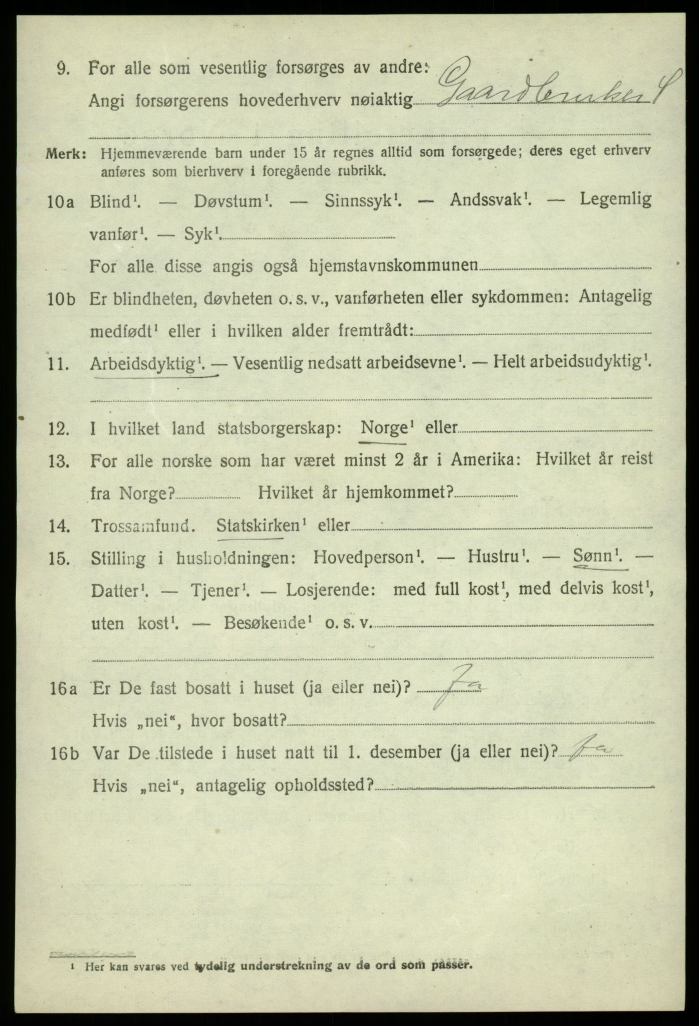 SAB, 1920 census for Jondal, 1920, p. 2501