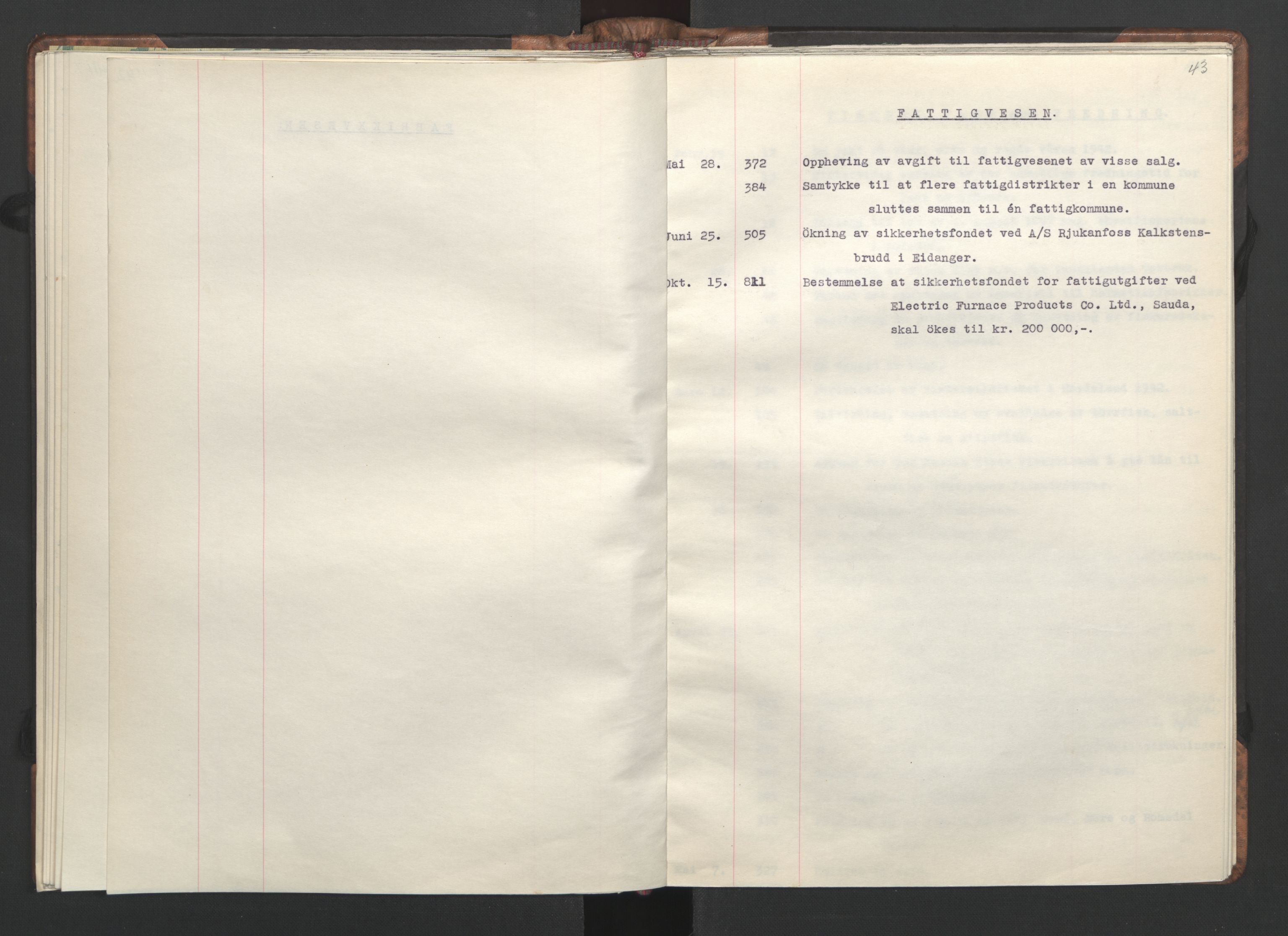 NS-administrasjonen 1940-1945 (Statsrådsekretariatet, de kommisariske statsråder mm), RA/S-4279/D/Da/L0002: Register (RA j.nr. 985/1943, tilgangsnr. 17/1943), 1942, p. 46