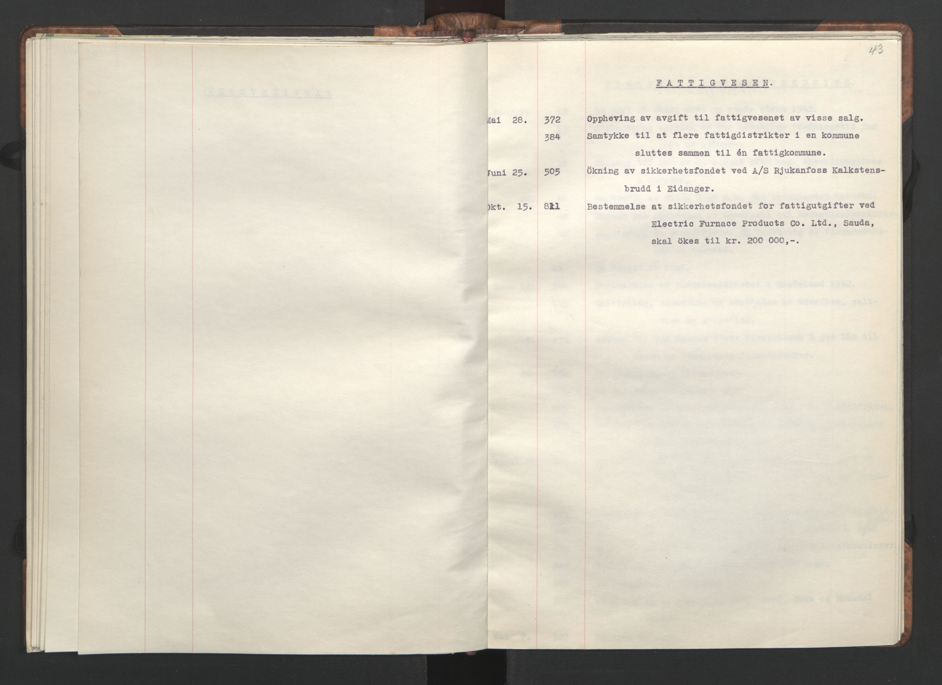 NS-administrasjonen 1940-1945 (Statsrådsekretariatet, de kommisariske statsråder mm), AV/RA-S-4279/D/Da/L0002: Register (RA j.nr. 985/1943, tilgangsnr. 17/1943), 1942, p. 46